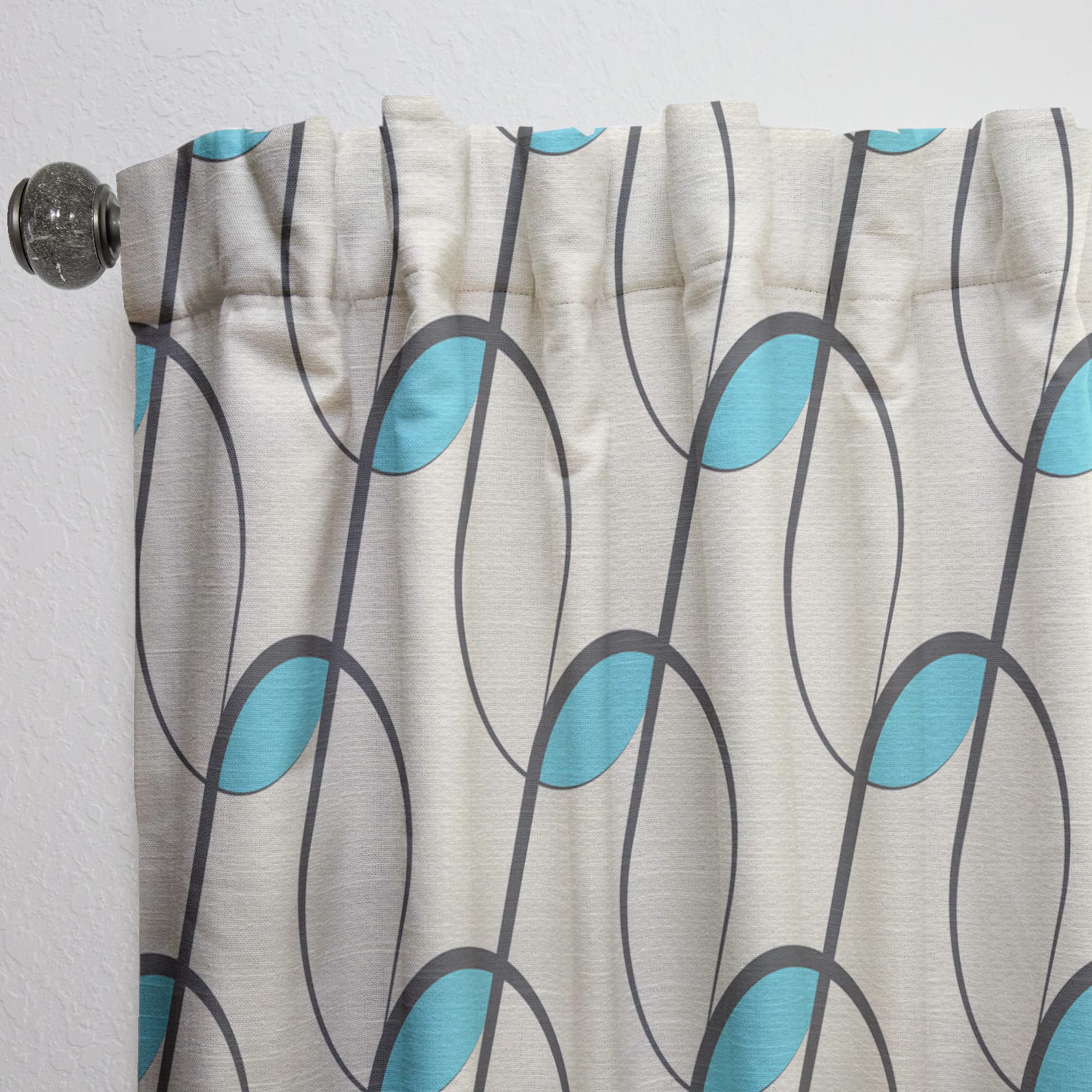 Retro Geometric Abstract Minimalist Pattern Curtains - Thermal Insulated Single Panel (52x84 inches) for Bedroom & Living Room - Blackout Window Drapes for Home Decor & Privacy