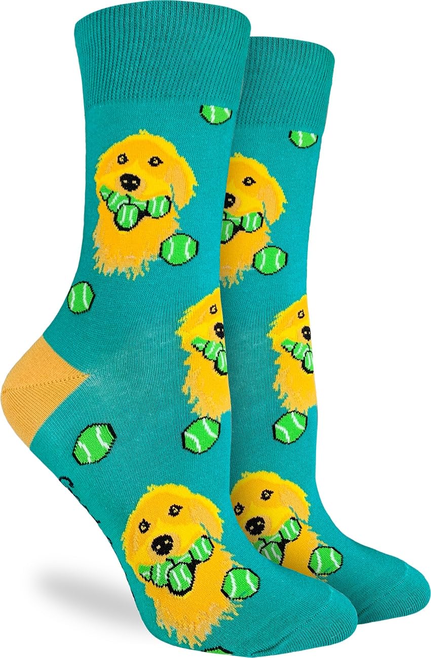 Good Luck Sock Women's Dog Pattern Crew Socks - Fun & Comfortable Novelty Socks for Dog Lovers - Perfect Gift for Pet Owners, Dog Walkers & Animal Enthusiasts - Great for Casual Wear, Gifts & Dog-Themed Events