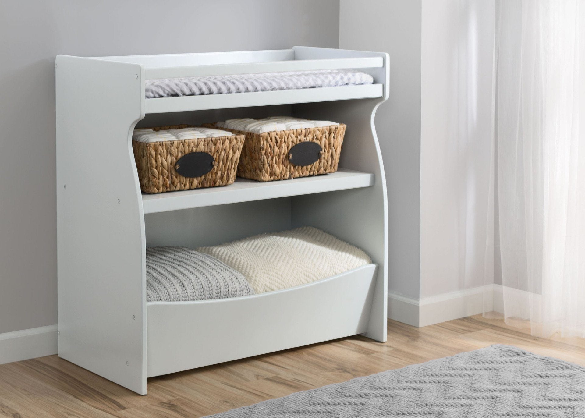 2 in 1 Baby Changing Table with Storage - Convertible Nursery Dresser for Diaper Changing & Organization - Perfect for Newborns & Toddlers Bedroom