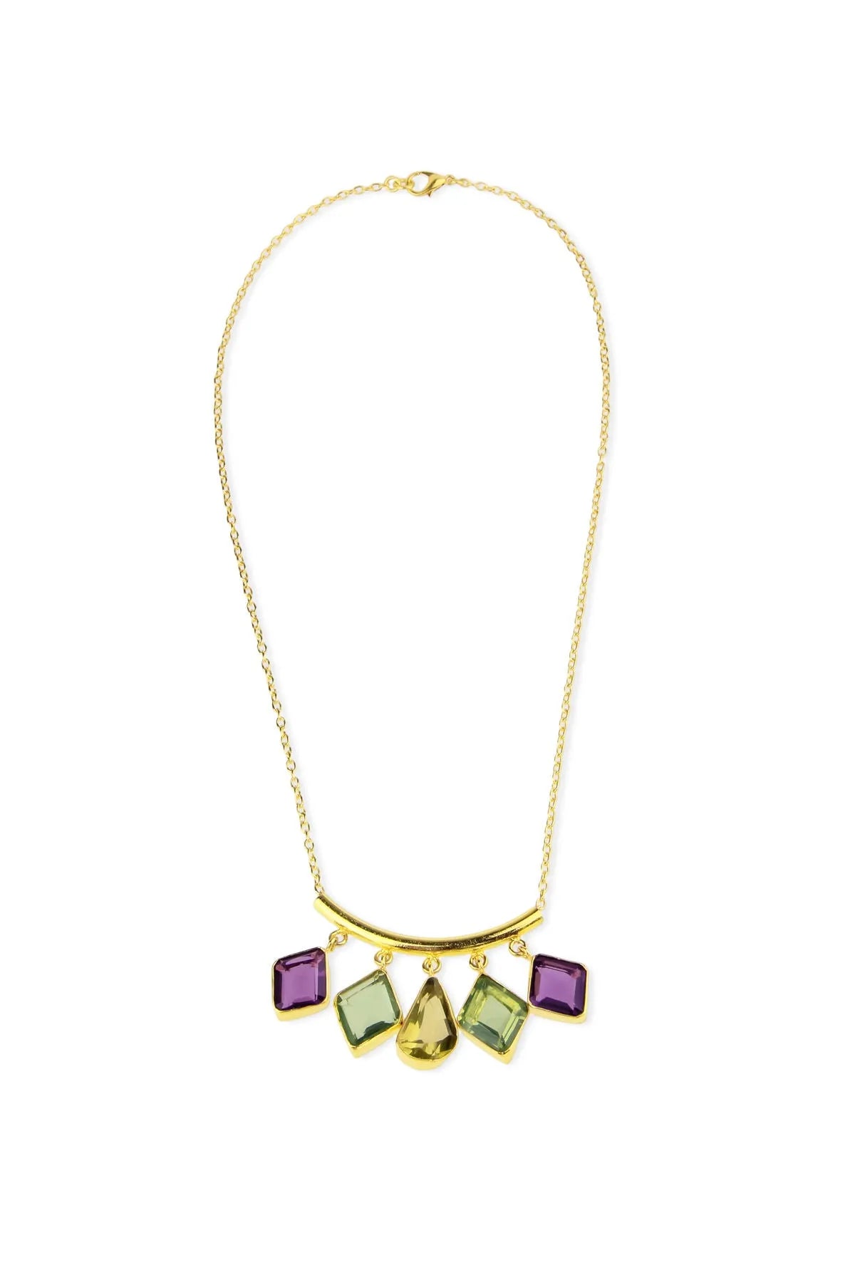 Elegant Gemstone Drop Long Necklace for Women - Perfect for Weddings, Parties & Special Occasions