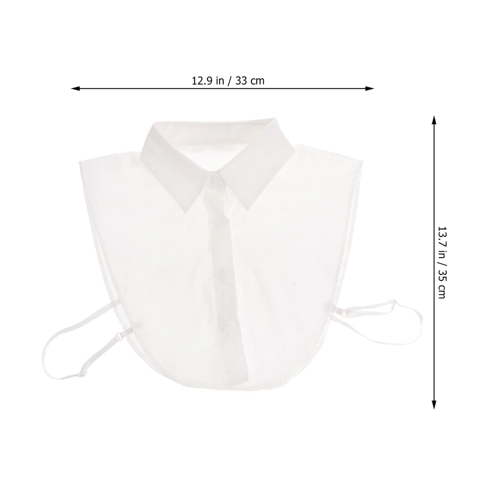 Women's Detachable Collar Half Shirt - Removable Choker Blouse with Fake Round Collar for Commuting | White Tank Top with Button Extender | Perfect for Office Wear, Casual Outfits & Child Fashion