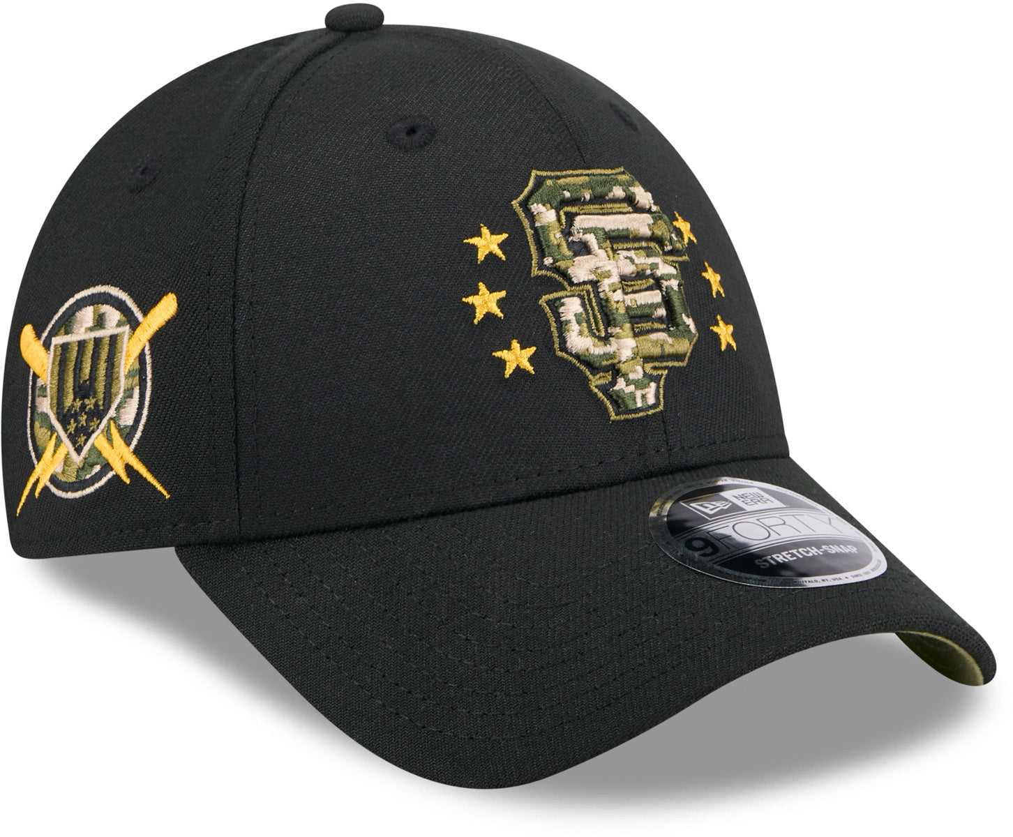 San Francisco Giants New Era 9Forty MLB 2024 Armed Forces Day Black Baseball Cap - Official Licensed Adjustable Hat for Men & Women - Perfect for Baseball Games, Military Appreciation & Casual Wear