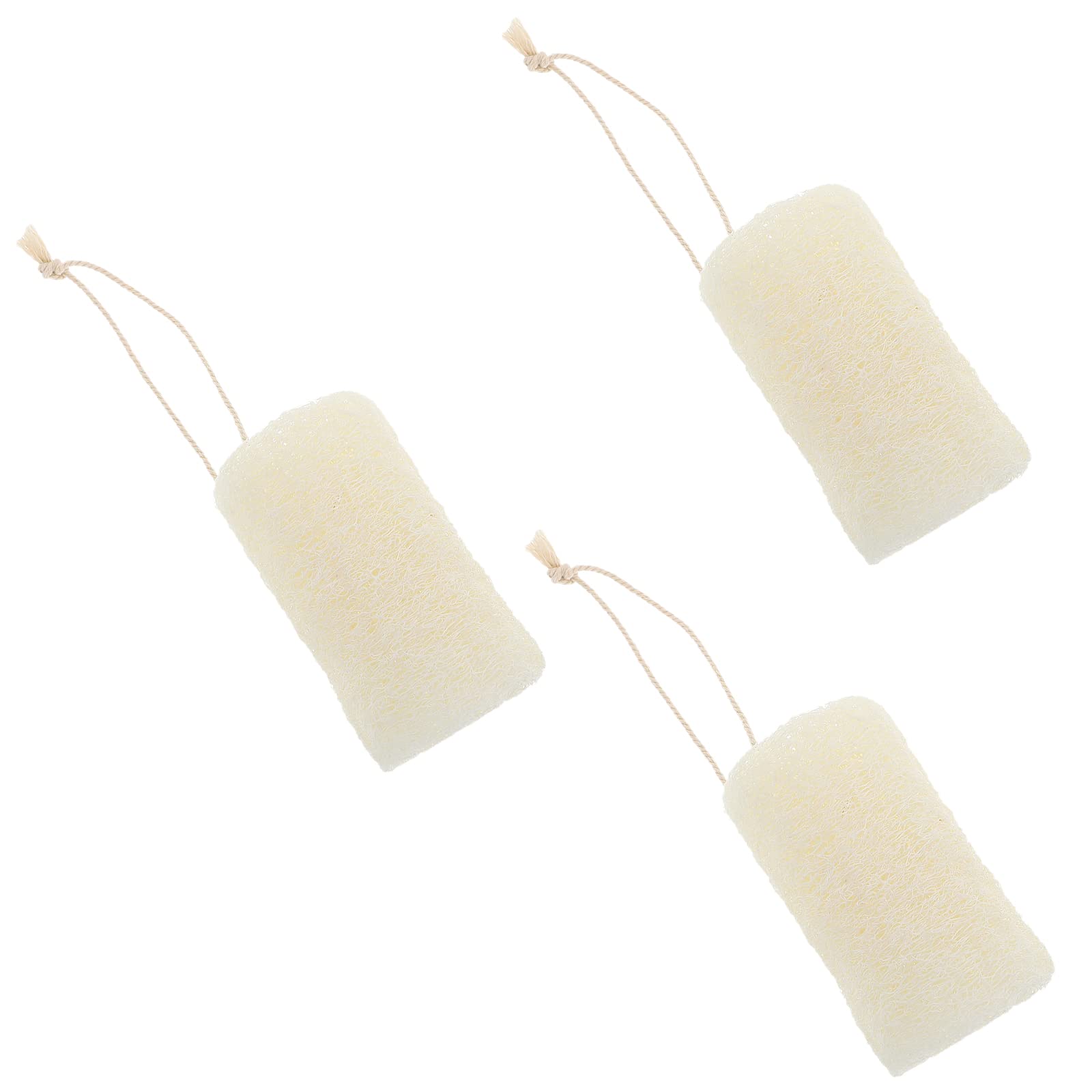 3-Pack Natural Loofah Body Scrub Sponges - Exfoliating Bath & Shower Scrubber, Eco-Friendly Kitchen Sponge for Gentle Skin Cleansing - Perfect for Daily Body Wash, Dish Cleaning & Home Spa