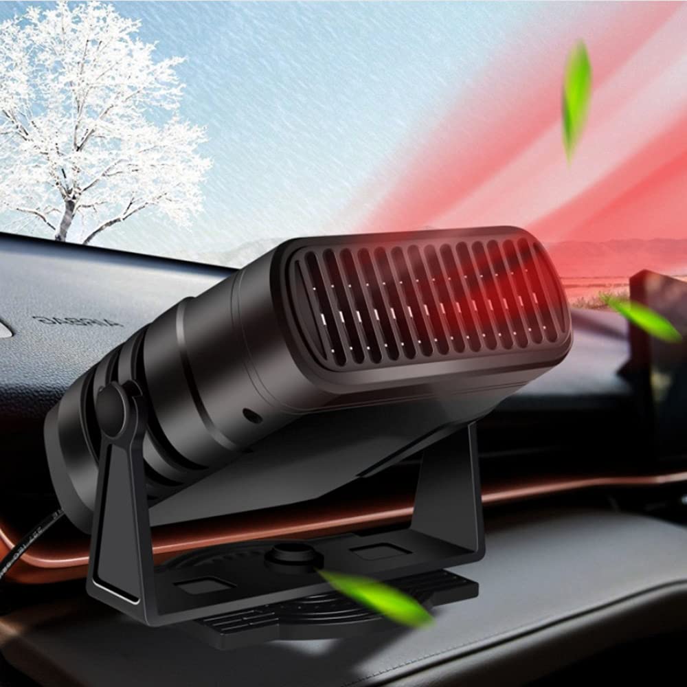 12V 120W Portable Car Heater & Defroster - Dual Function 2-in-1 Car Heating Fan for Windshield Defrosting and Defogging | Ideal for Winter Driving, Camping & Emergency Vehicle Heating
