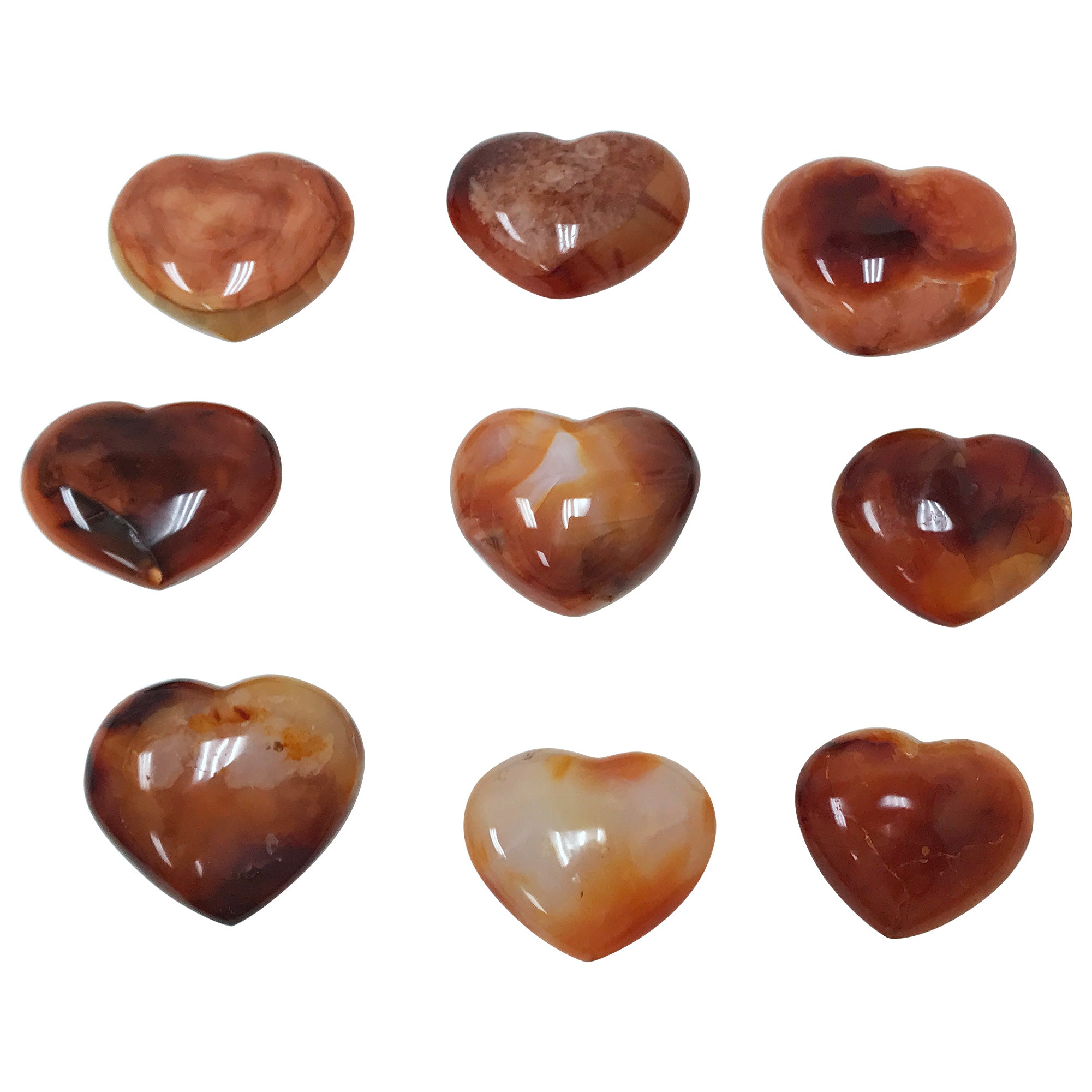 Natural Carnelian Love Heart Crystal Gemstone - 2 Piece Set for Jewelry Making, Healing, and Spiritual Energy (RSH186) | Perfect for Meditation, Gifts & DIY Crafts