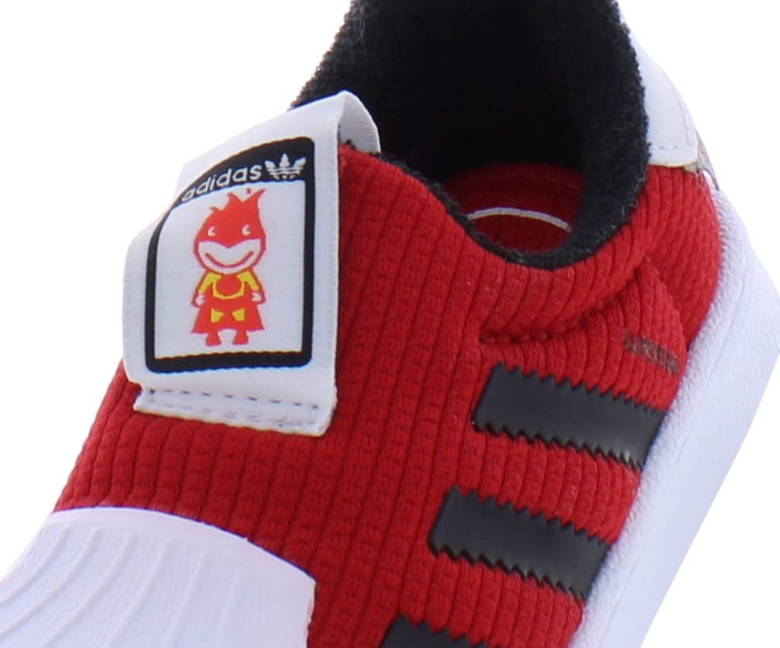 adidas Superstar 360 Baby Boys Shoes Size 8.5 - Red/Black | Comfortable Sneakers for Toddlers, Kids First Walking Shoes, Casual & Playtime Footwear