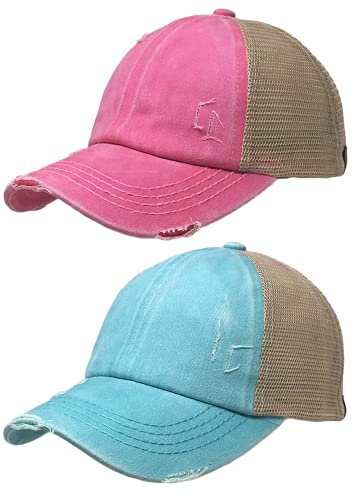2 Pack: Washed Pink and Mint (Beige Mesh)
