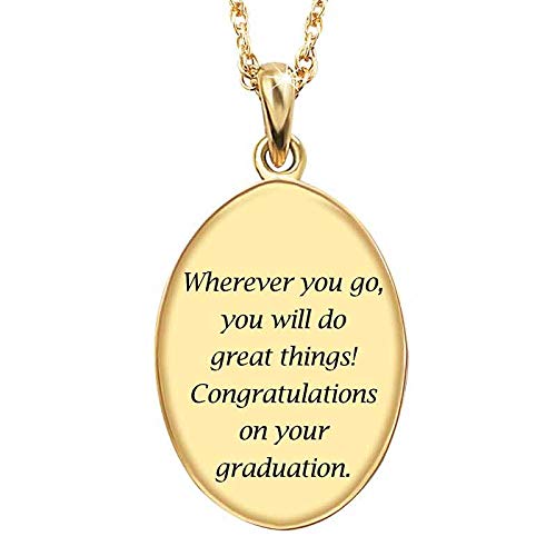 Danbury Mint 'You Will Do Great Things' Graduation Gold Pendant - Elegant Jewelry Gift for Daughter, Granddaughter & Friends - Perfect High School & College Graduation Keepsake - #1162-011 - Ideal for Ceremonies, Parties & Special Occasions