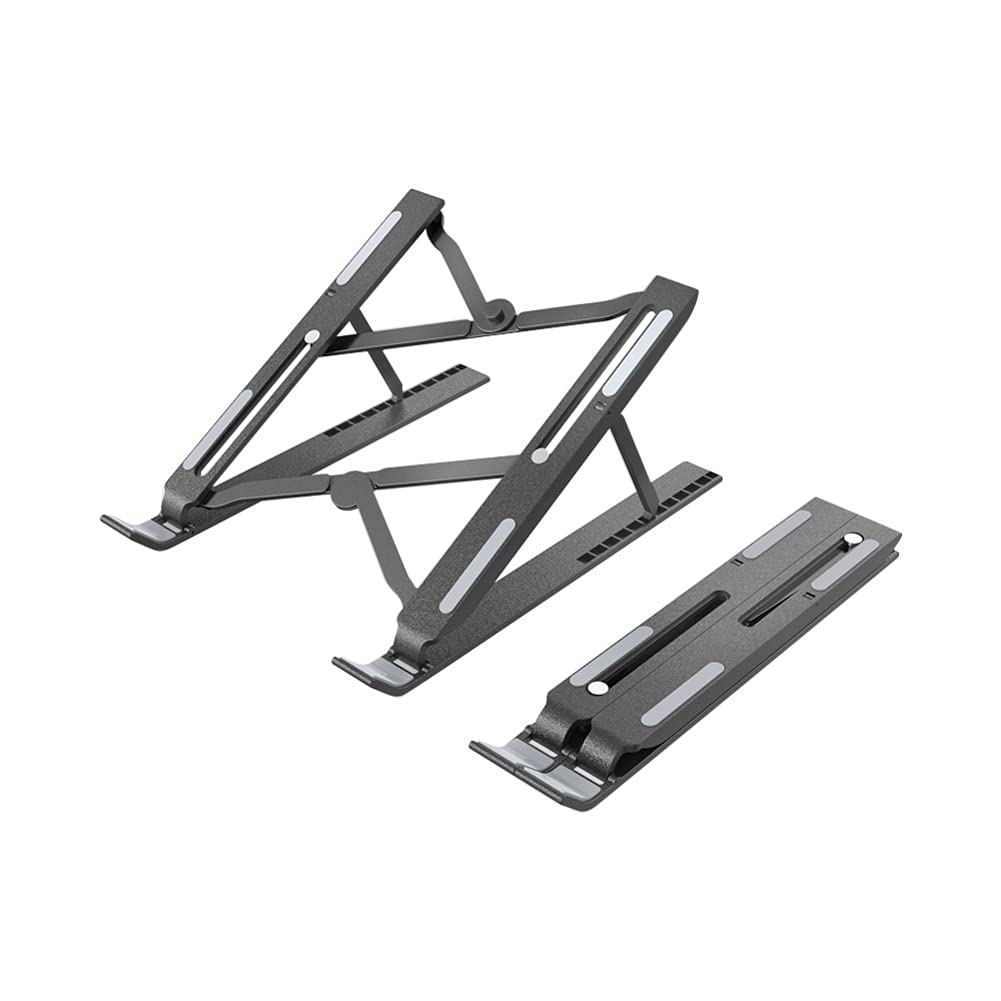 Adjustable Laptop Stand for Desk - 12-Level Ergonomic Foldable Portable Computer Stand Holder for MacBook, iPad, HP, Dell, Lenovo 10-15.6 Inch - Perfect for Home Office, Workstation & Travel Use
