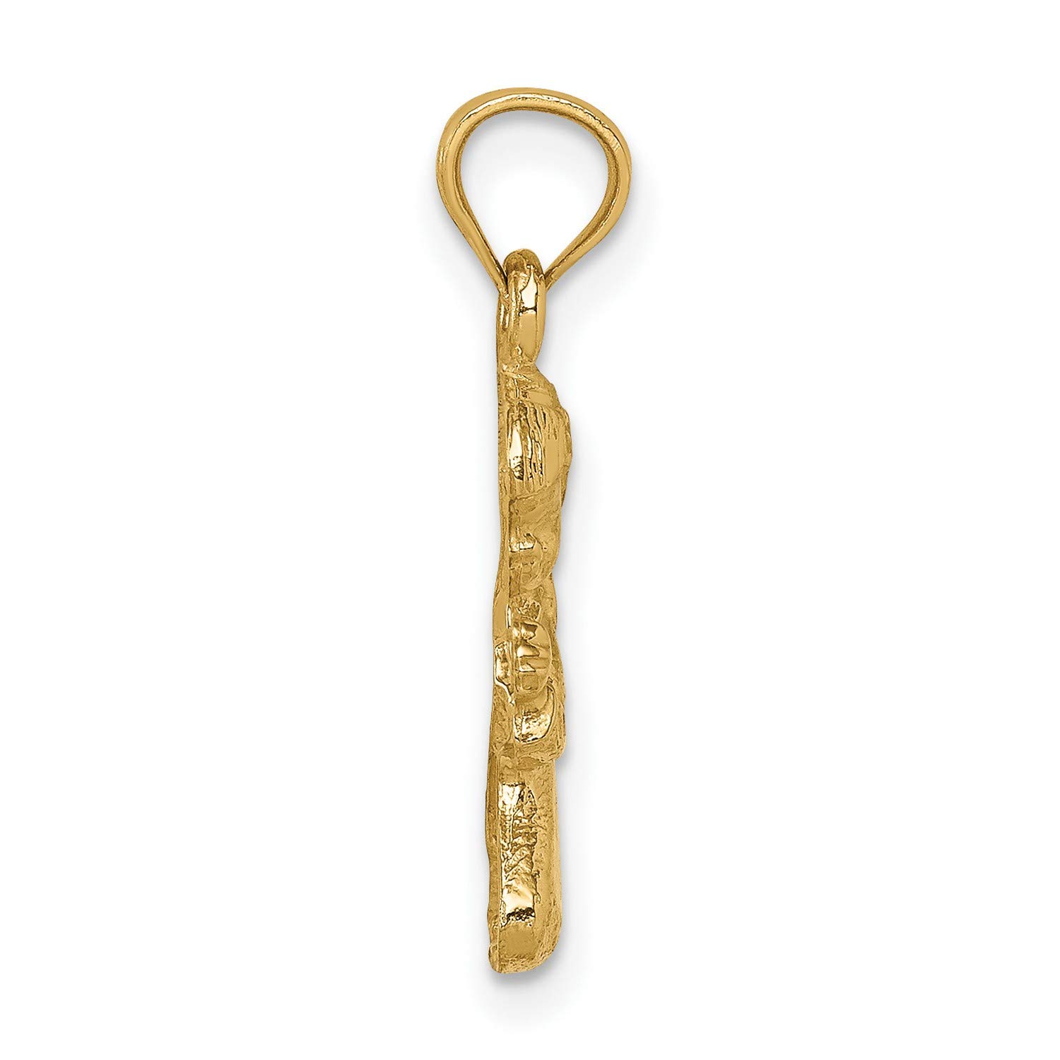 14K Yellow Gold Praying Kneeling Girl Pendant Necklace - 23mm x 10mm Religious Jewelry for Women - Perfect for Baptism, First Communion & Spiritual Gifts
