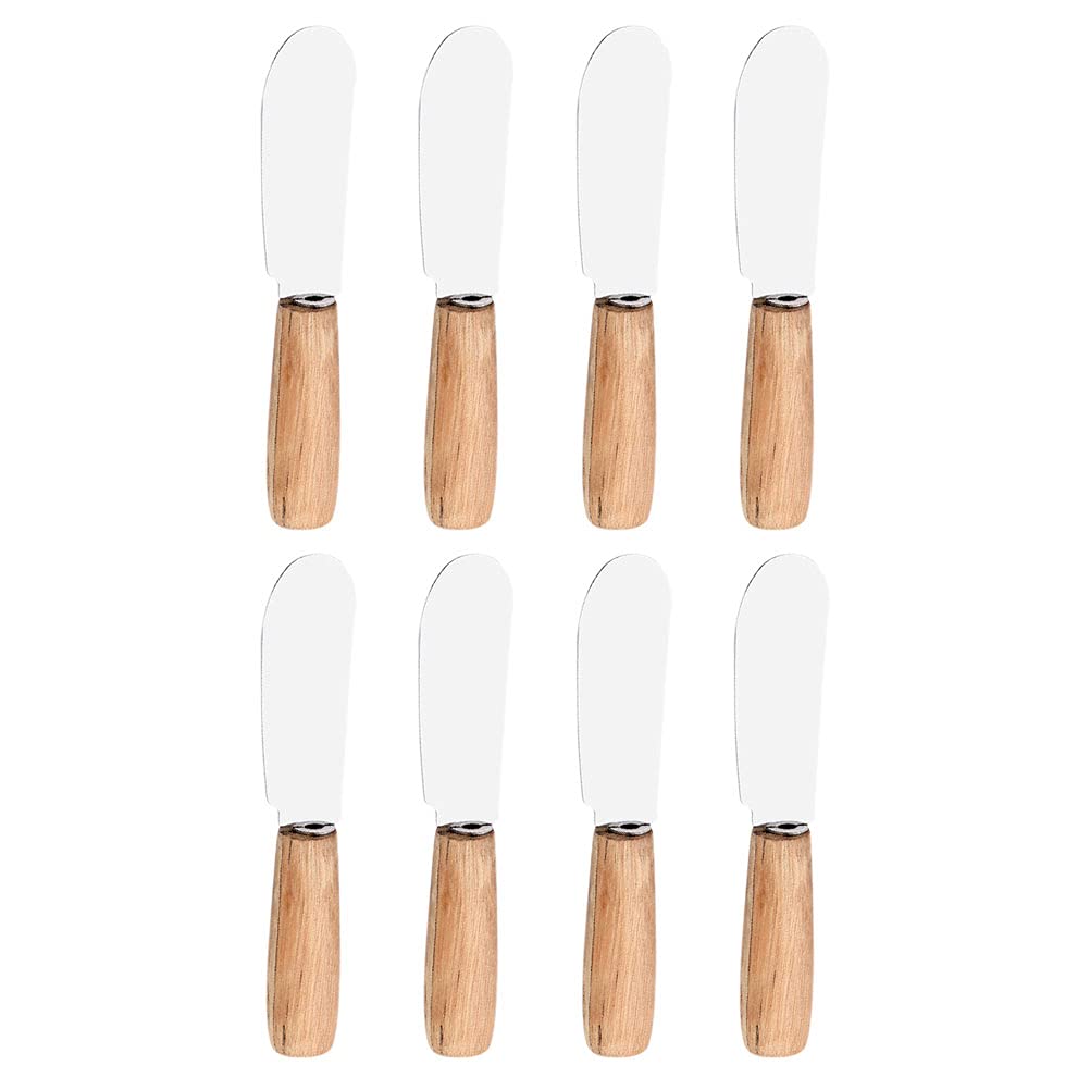 DOITOOL 8Pcs Stainless Steel Butter Spatulas - Kitchen Utensils for Spreading Jam, Frosting & Baking - Ergonomic Handle (Assorted Colors) - Perfect for Home Baking, Cake Decorating & Cooking