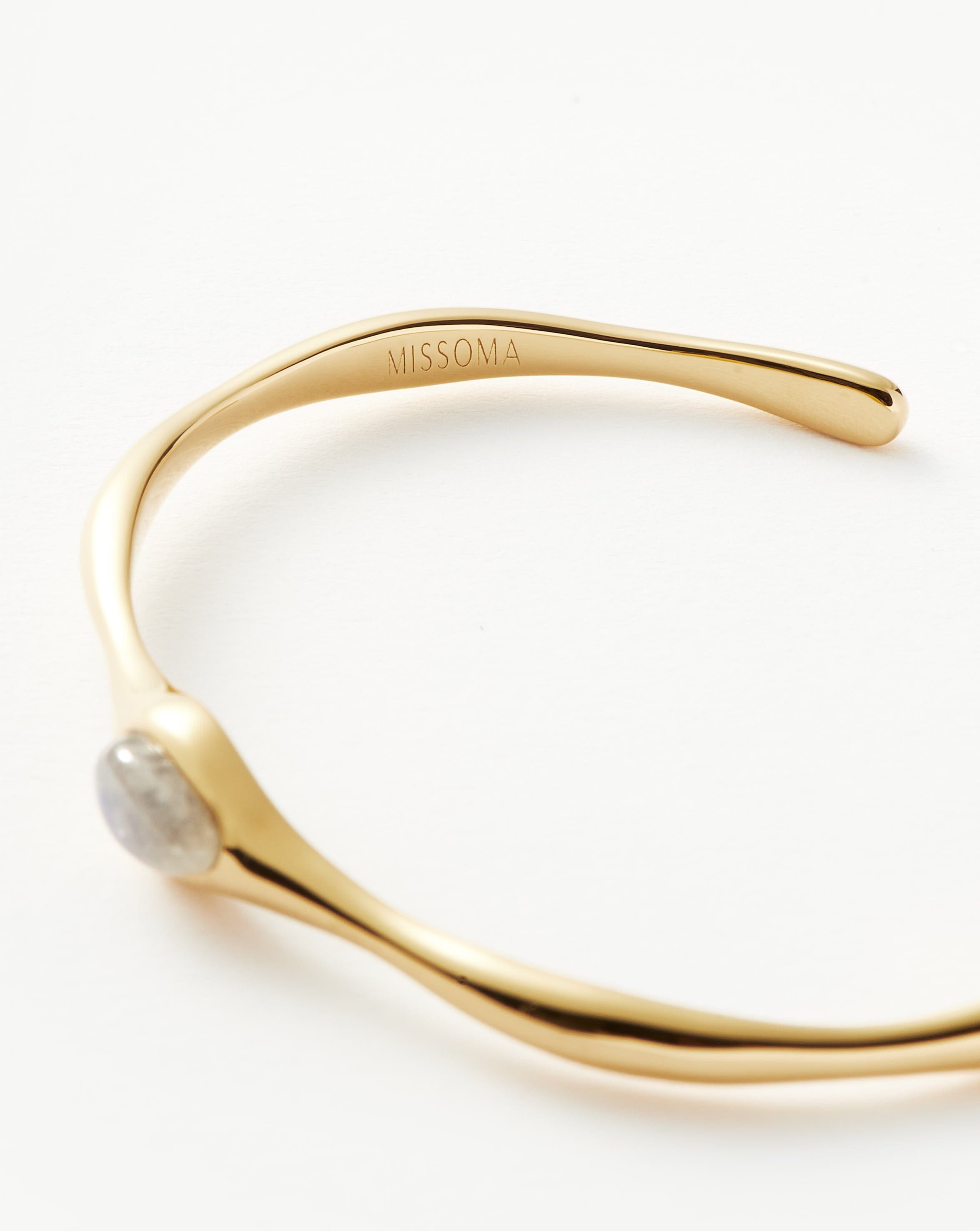 Magma Gemstone Cuff Bracelet - 18k Recycled Gold Plated Sterling Silver Jewelry for Women | Boho Chic Statement Piece for Parties, Weddings & Everyday Wear
