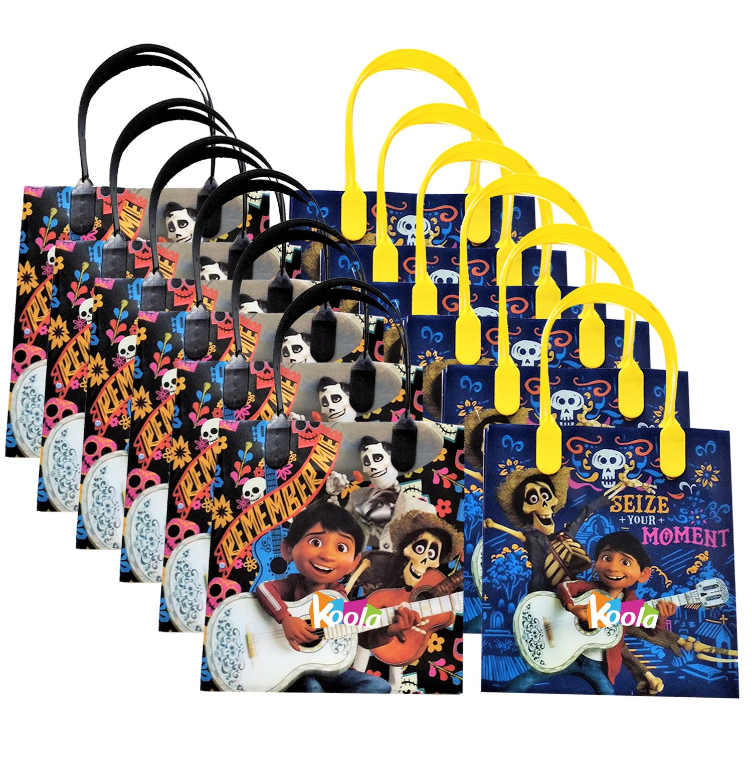 Premium Reusable Coco Party Favor Bags - Eco-Friendly Goodie Bags & Gift Bags Set of 12 - Free Shipping - Perfect for Birthday Parties, Baby Showers & Wedding Favors