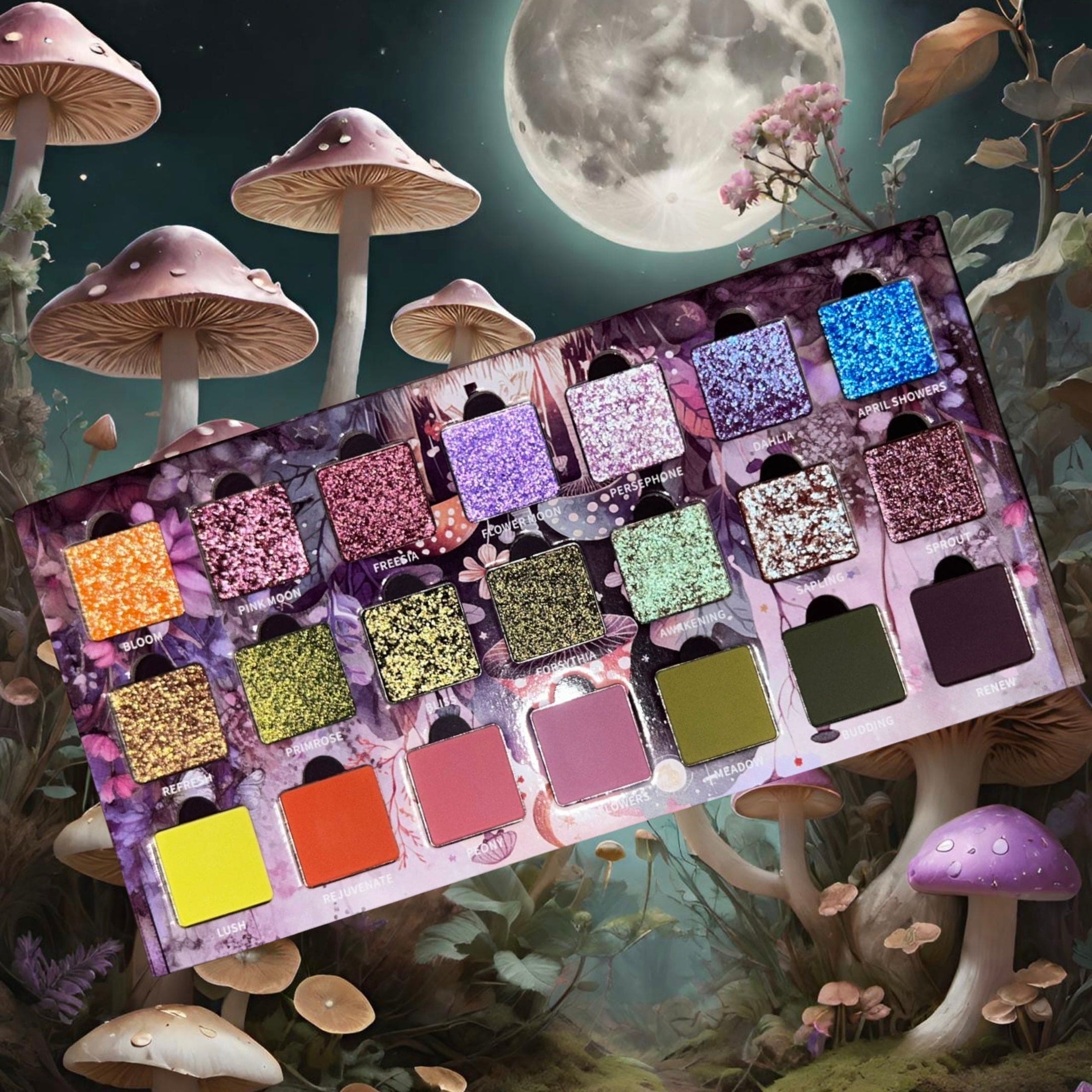 Flower Moon Eyeshadow Palette - 18 Highly Pigmented Matte & Shimmer Shades for Stunning Eye Makeup | Perfect for Day & Night Looks, Parties, and Special Occasions