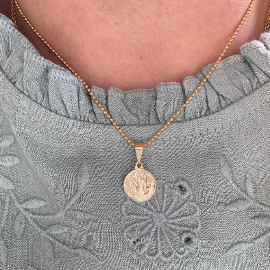18K Gold Filled Saint Benedict Pendant Necklace - Religious Jewelry for Women & Men - Perfect for Baptism, First Communion & Spiritual Protection Gifts