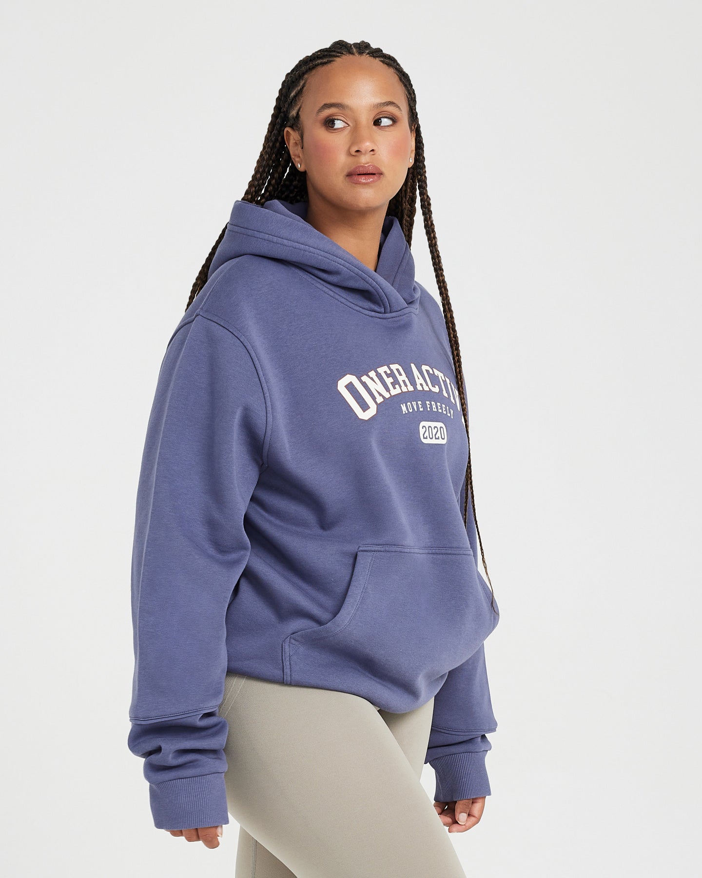 Oversized Club Hoodie for Women & Men - Slate Blue Pullover Sweatshirt | Cozy Casual Wear for Lounge, Gym & Street Style