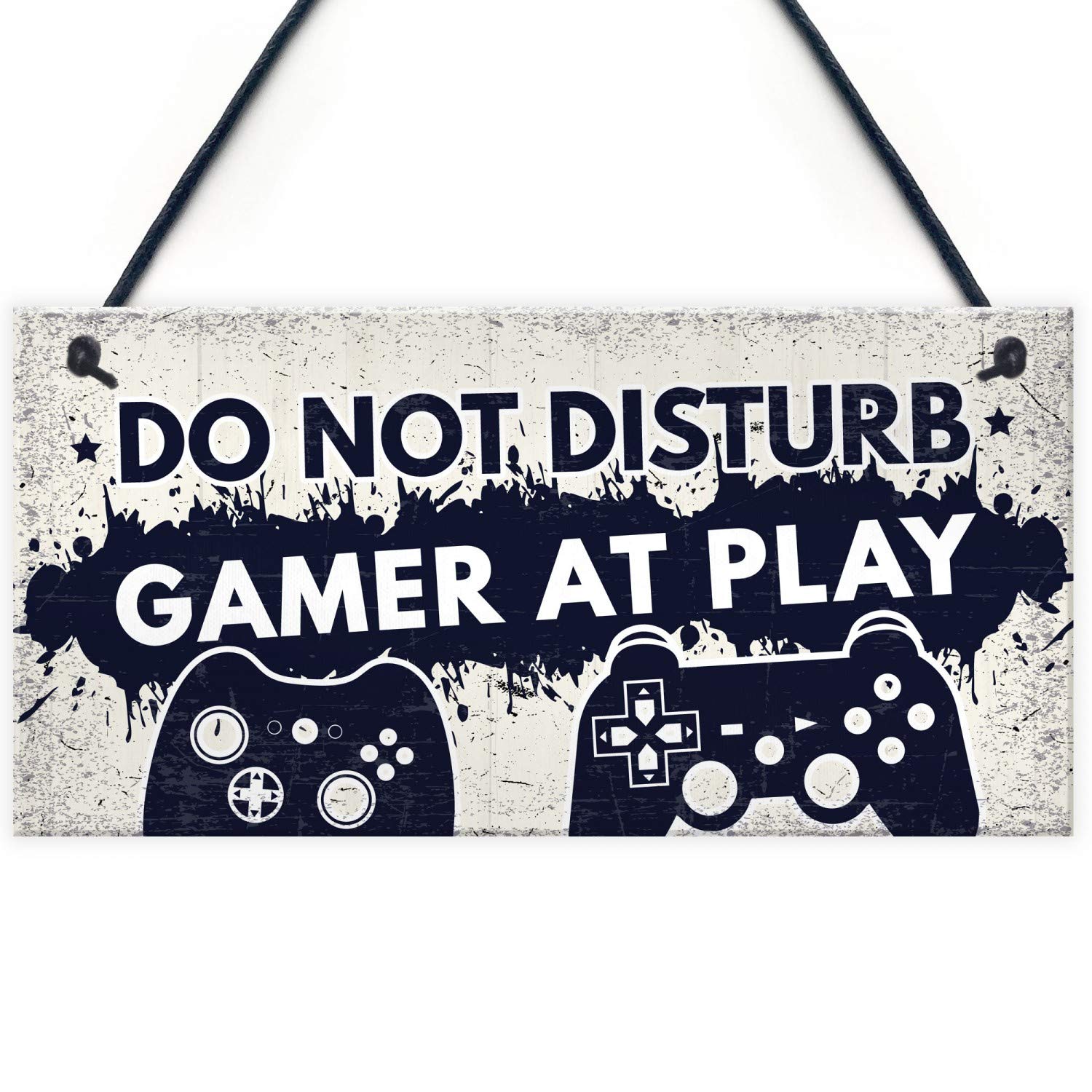 Losea Gaming Do Not Disturb Wooden Sign - 5x10 Rustic Hanging Farmhouse Decor for Gamer Room & Front Door - Perfect for Home, Office, and Man Cave Decorations