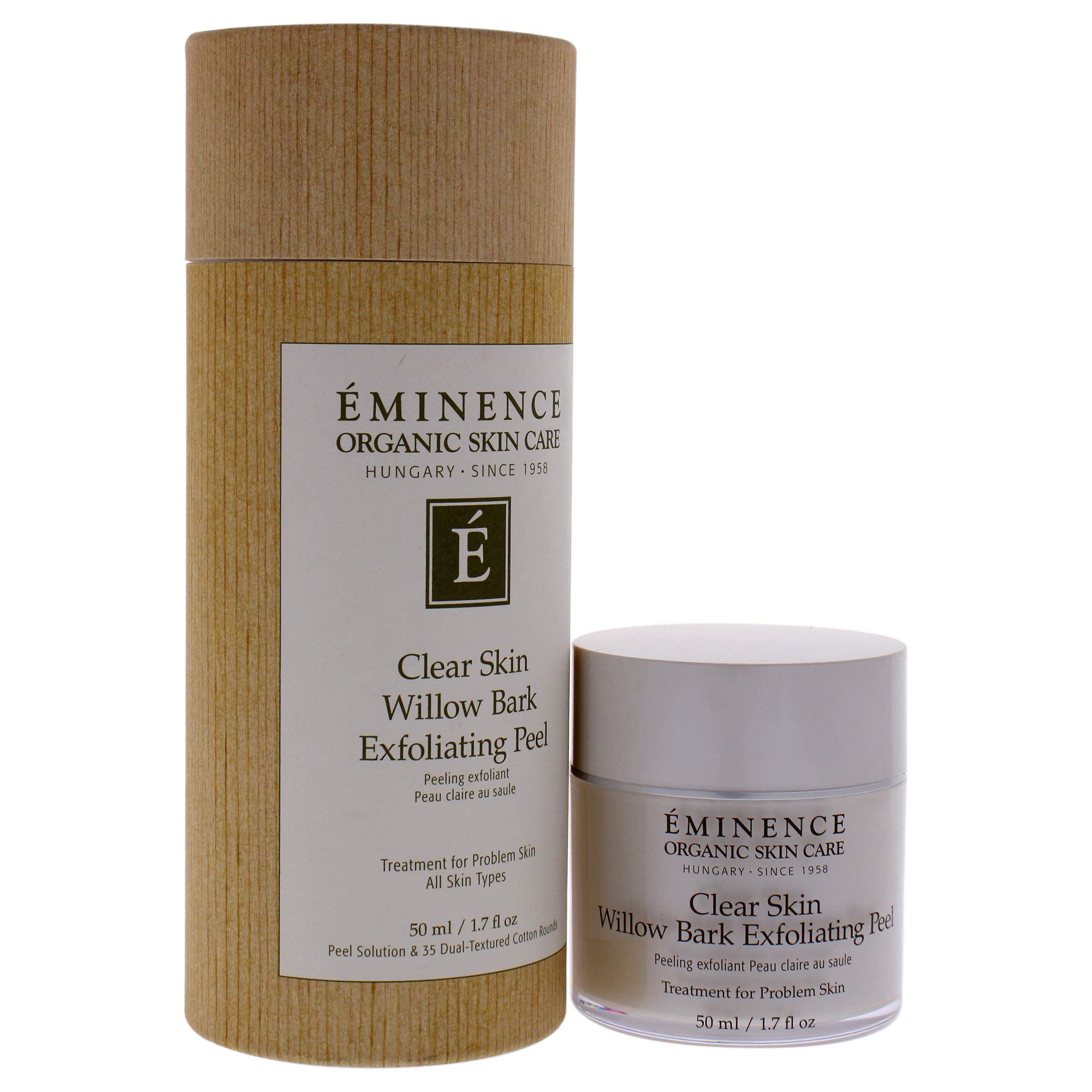 Eminence Organic Skincare Exfoliating Peel with Willow Bark for Clear Skin - 1.7 oz | Gentle Facial Exfoliator for Acne, Blackheads & Pores | Vegan, Cruelty-Free Skincare for Daily Use at Home or Spa