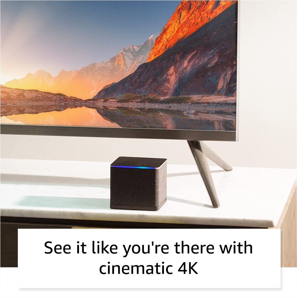 Fire TV Cube with Alexa Voice Remote Pro | 4K Ultra HD Streaming Device, Hands-Free Alexa Control | Perfect for Home Entertainment & Smart TV Setup