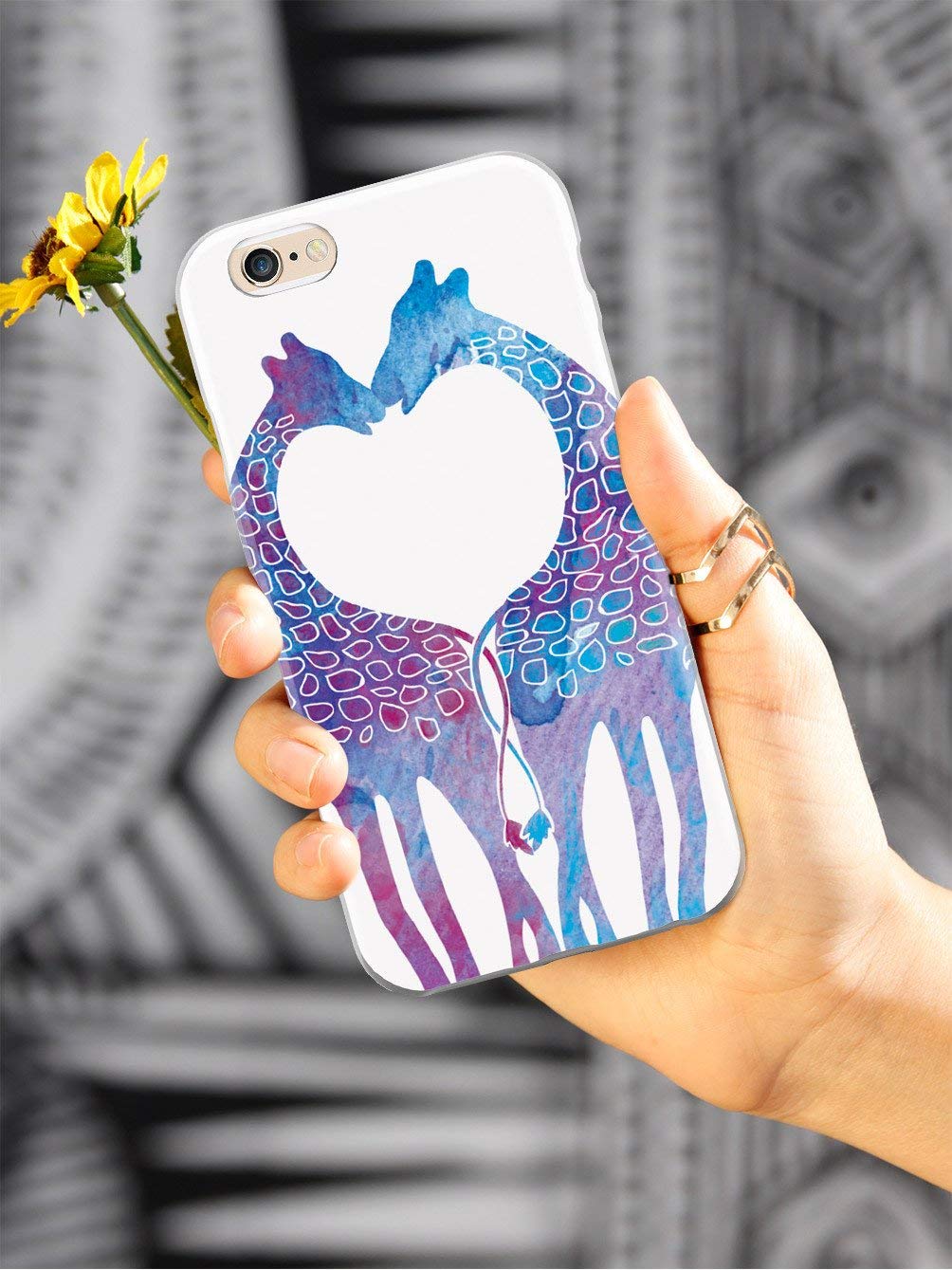 Inspired Cases - Premium 3D Textured Protective Phone Case Compatible with Apple iPhone 8 Plus - Giraffe Love Pattern Design - Perfect for Daily Use, Travel & Gift Giving