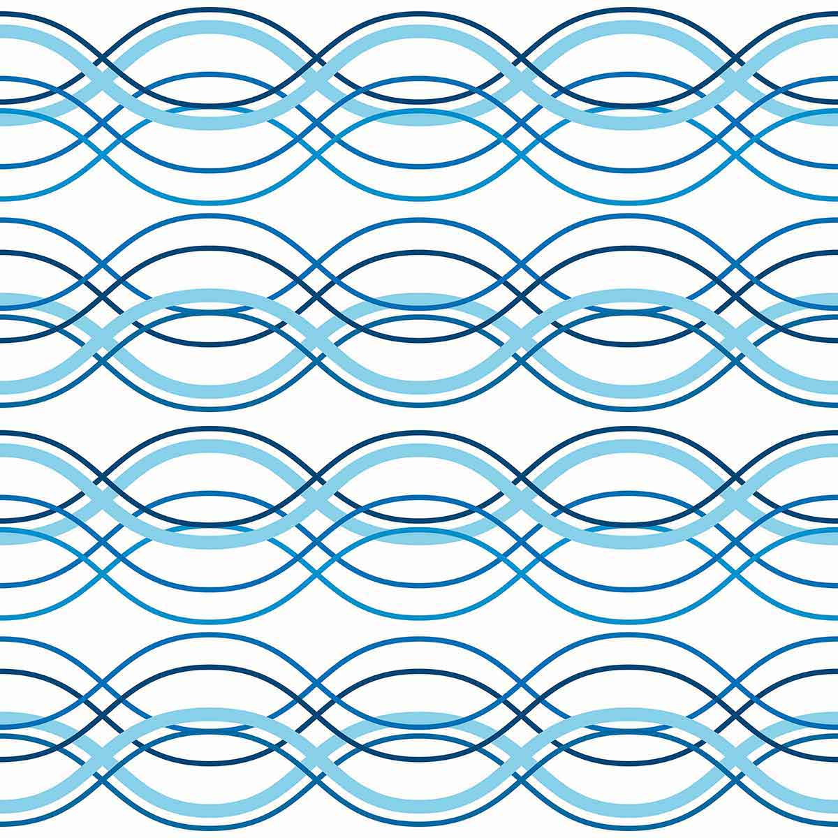 Blue Wave Peel and Stick Removable Wallpaper - Self-Adhesive Decorative Wall Covering for Bedroom, Living Room, Kitchen - Easy to Apply & Remove - 2756 Design