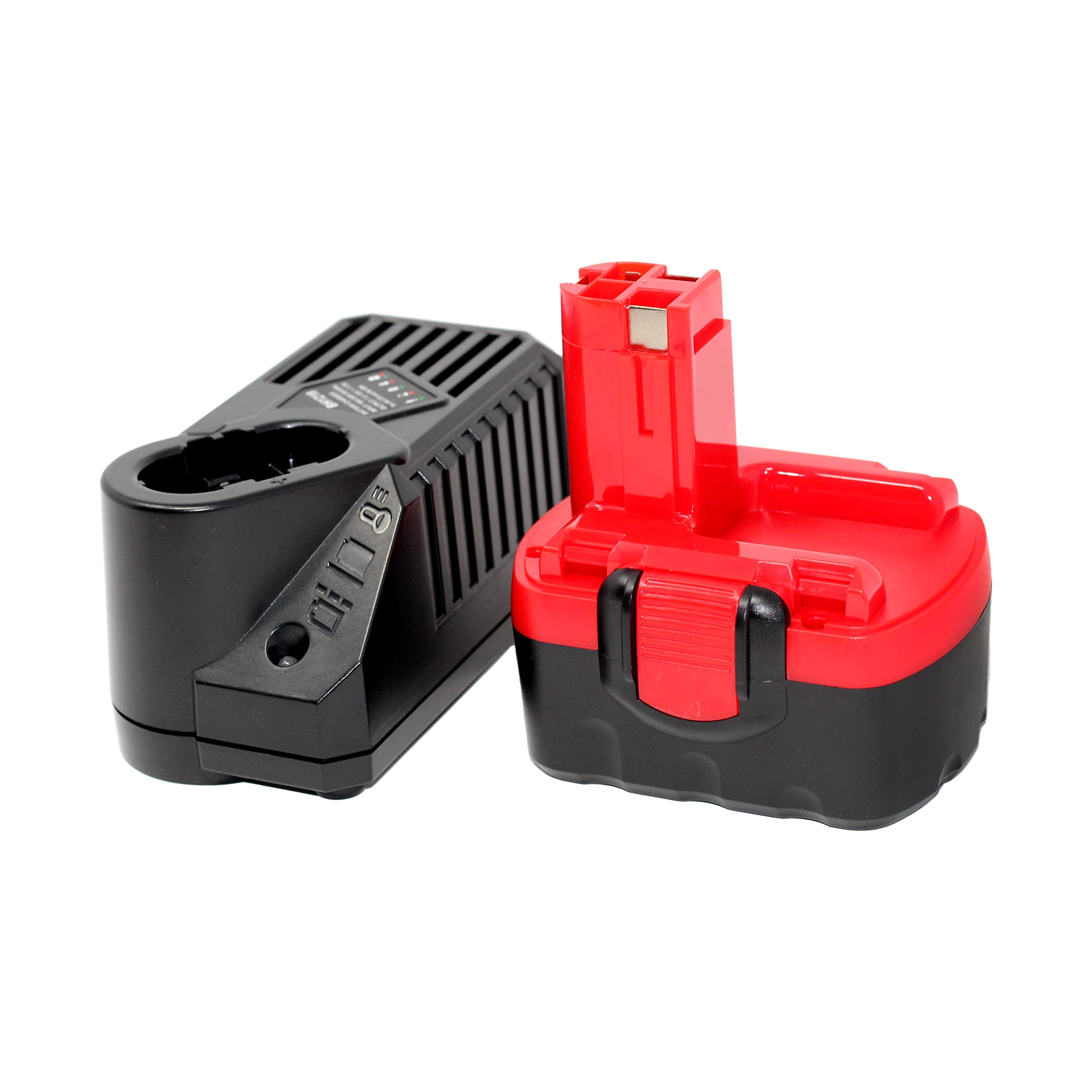 2-Pack Replacement Battery for Bosch 2 607 335 465 + Universal Charger - 3300mAh 14.4V NiMH Compatible with Bosch 14.4V Power Tools (Drills, Saws, Sanders) - Perfect for DIY Projects and Professional Construction Work