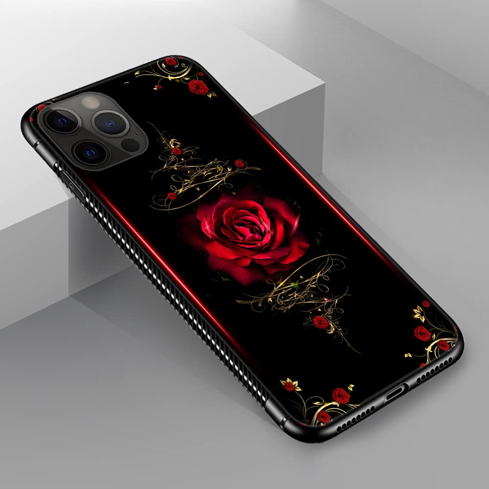 iPhone 11 Pro Max Case - Spiritual Rose Pattern Design, Hard PC Back with Soft TPU Bumper, Non-Slip Protective Cover for Women (6.5 Inch) - Perfect for Daily Use, Work & Travel