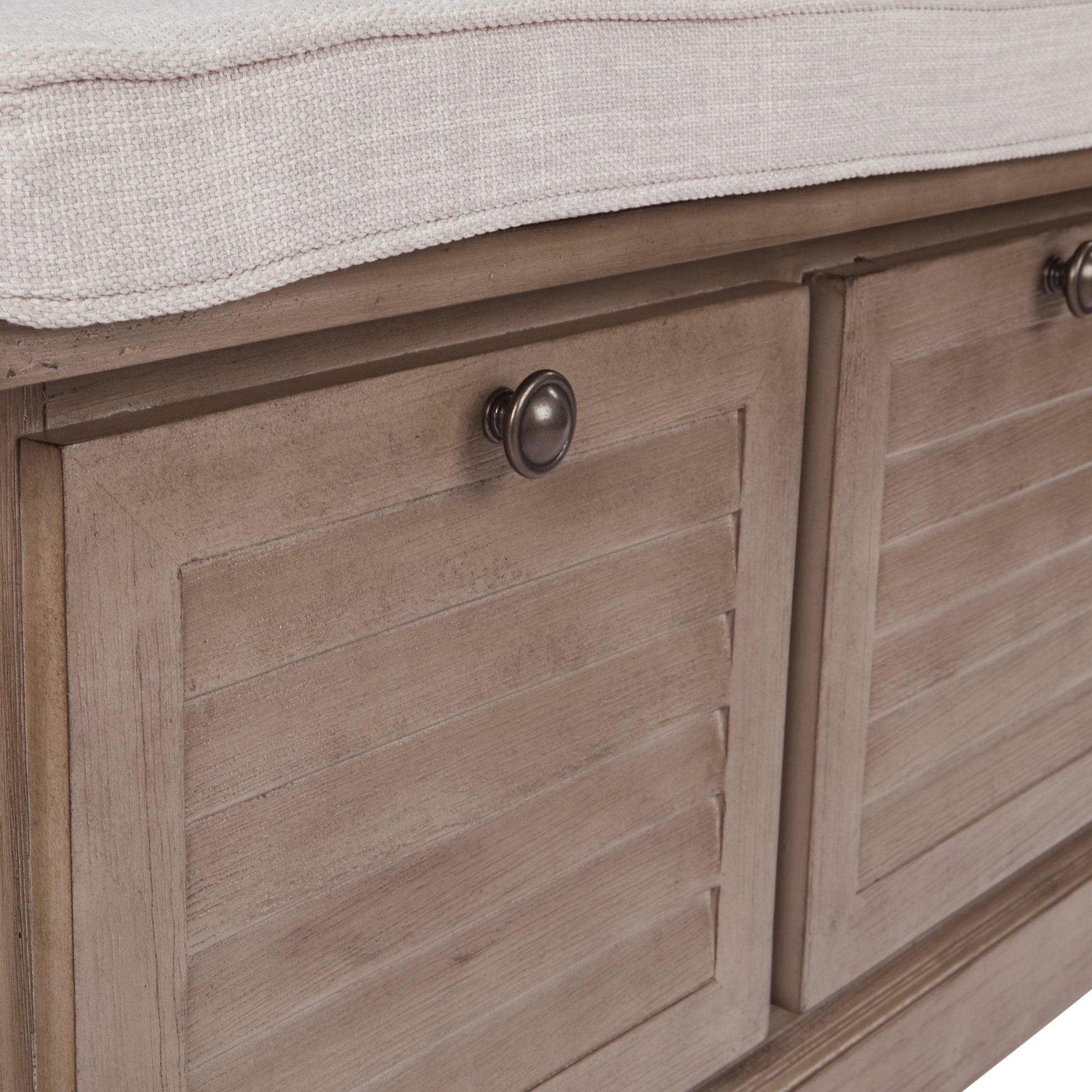 Office Star OSP Designs Dover Storage Bench with Seat - 2-Tier Organizer for Entryway, Living Room & Bedroom - Durable Fabric & Wood Frame for Home Storage Solutions [DOV]
