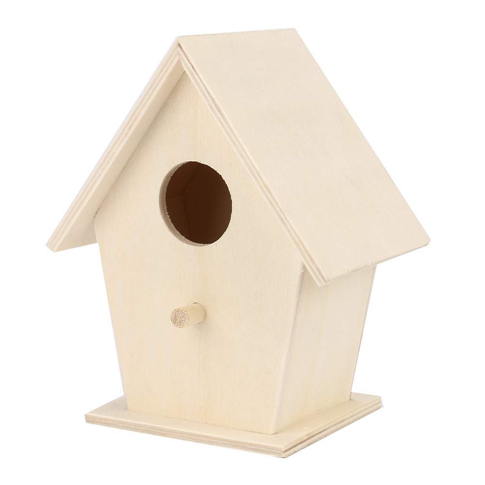 Yu2d Wooden Bird House - Handcrafted Nesting Box for Wild Birds, Durable Outdoor Birdhouse for Garden, Backyard, and Patio Decoration - Attracts Bluebirds, Finches, and Sparrows