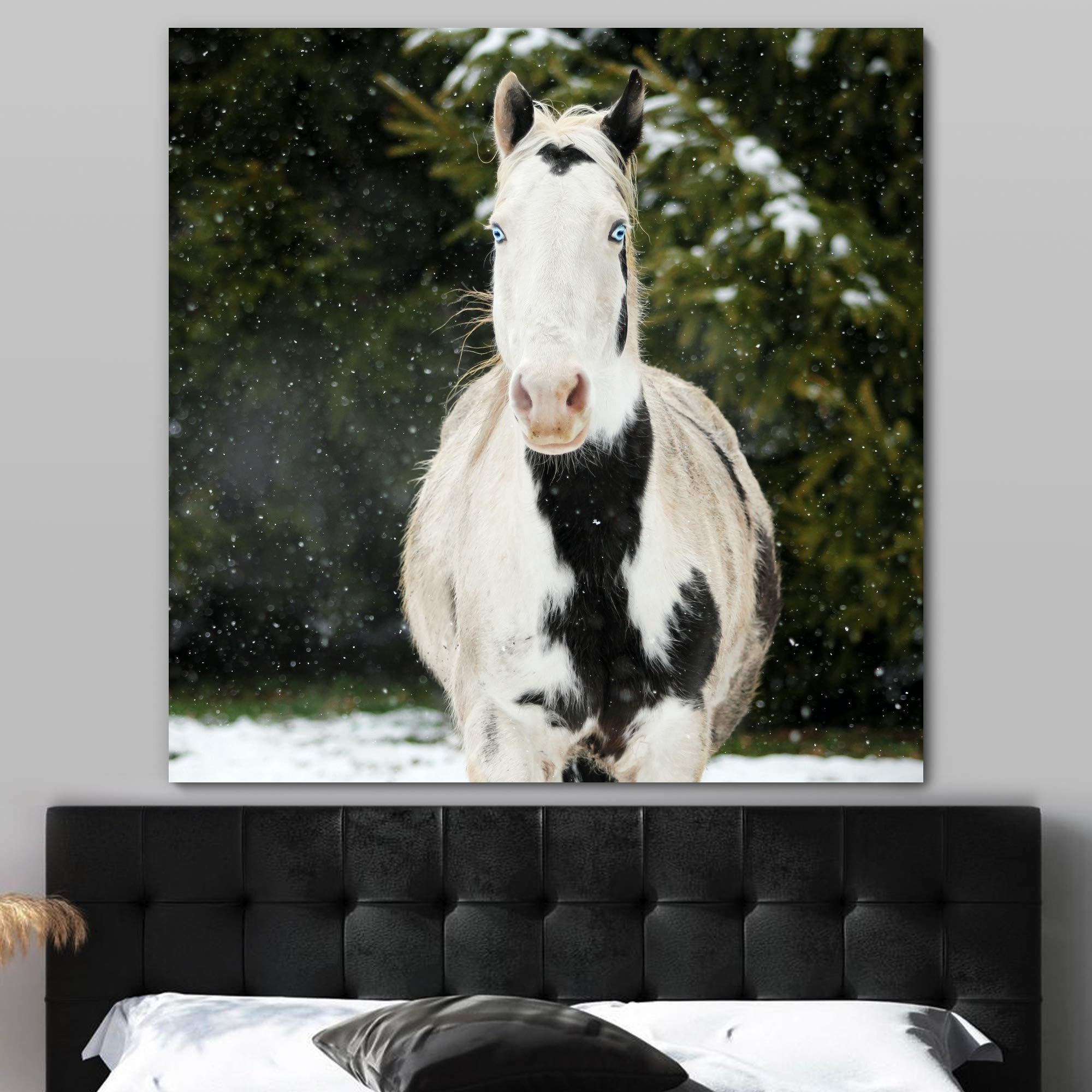 Premium Horse XVIII Animals Dramatic Farmhouse Wall Art Print - 16x16 Inch Country Style Photography for Living Room & Bedroom Decor - Ready to Hang - Perfect for Rustic, Western & Equestrian Home Decor