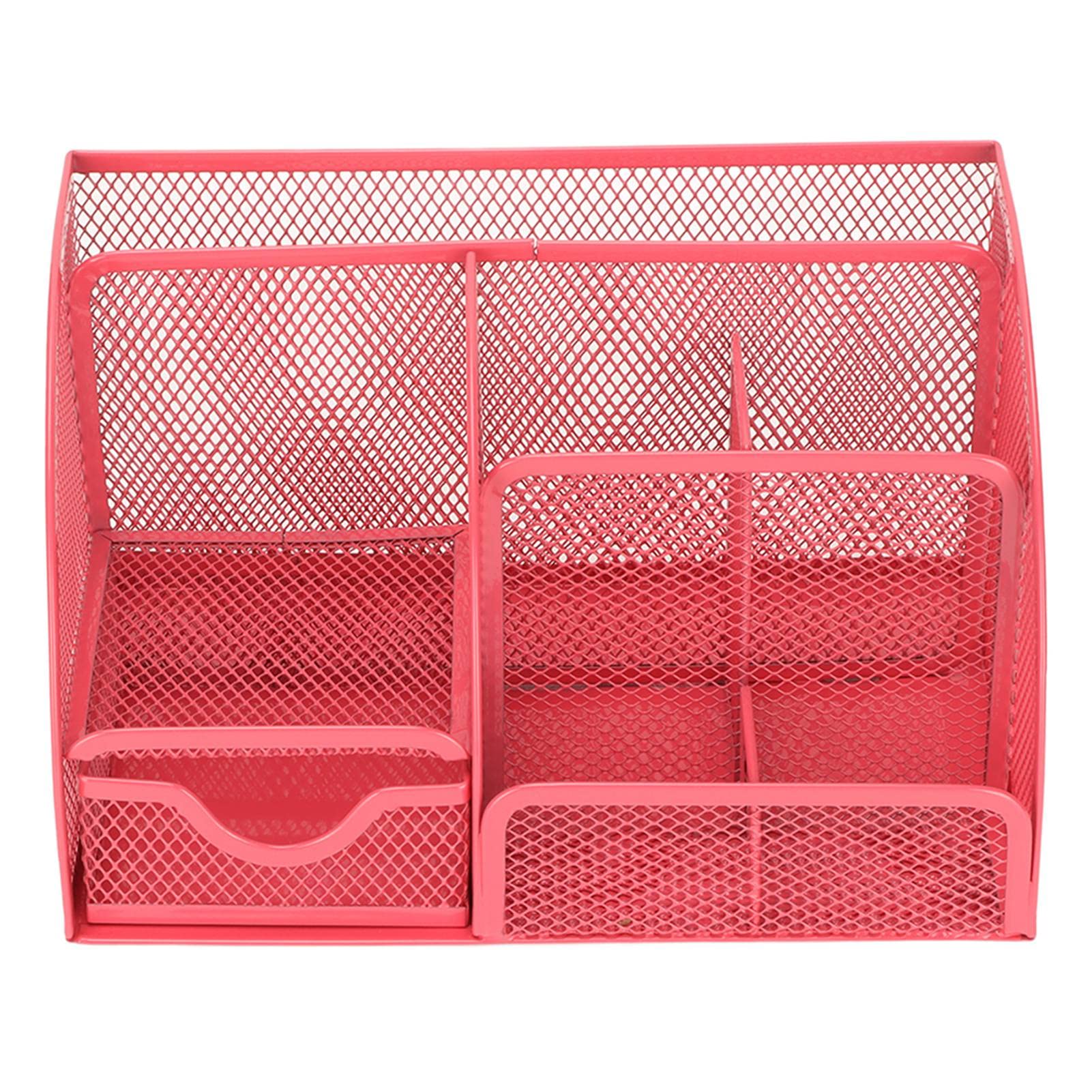 TOPCIN Mesh Desk Organizer with 7 Compartments - Multipurpose Iron Wire Pen Holder for Office, Study Room & Home - Perfect for Organizing Stationery, Office Supplies & Desk Accessories