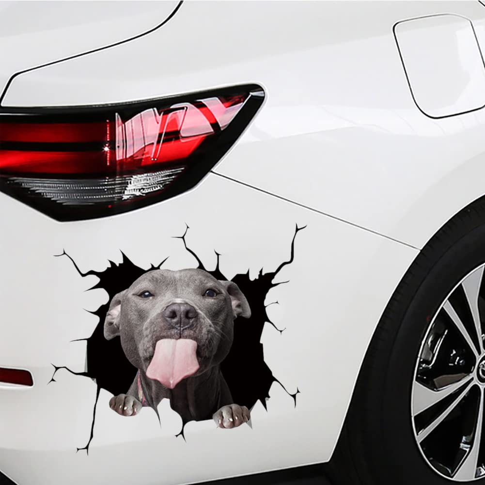Realistic 3D Dog Stickers for Car Windows - Funny Pet Decals & Puppy Crack Electrostatic Clings - Waterproof Auto Decor Accessories for Cars, Walls & Home Use