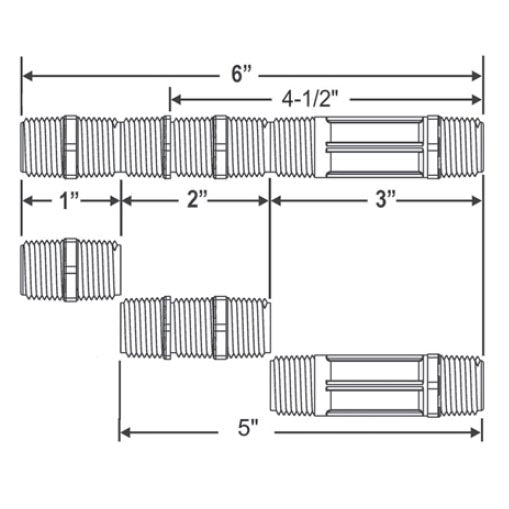 1/2 in. x 6 in. Poly Cut Off Riser - M481 005 - Durable Plastic Pipe Extension for Plumbing & Irrigation Systems - Perfect for Water Supply Lines, Sprinkler Systems & DIY Home Repairs