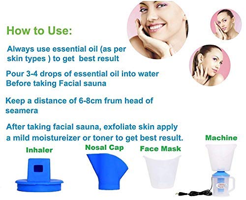 Kepzell 3-in-1 Steam Vaporizer for Cold & Cough Relief - Nasal Steamer, Facial Inhaler & Personal Nebulizer for Sinus Congestion, Dry Nose & Respiratory Comfort - Perfect for Home, Office & Travel Use