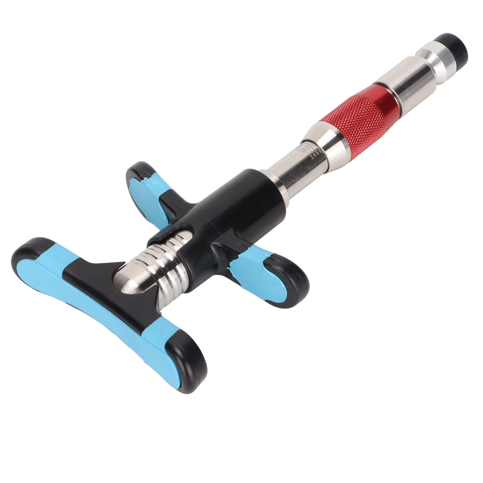 Brrnoo 10-Speed Adjustable Manual Chiropractic Tool - Back Massager, Spine Corrector & Therapy Device with 4 Interchangeable Heads (Red) - Relieve Pain, Improve Posture for Home & Office Use