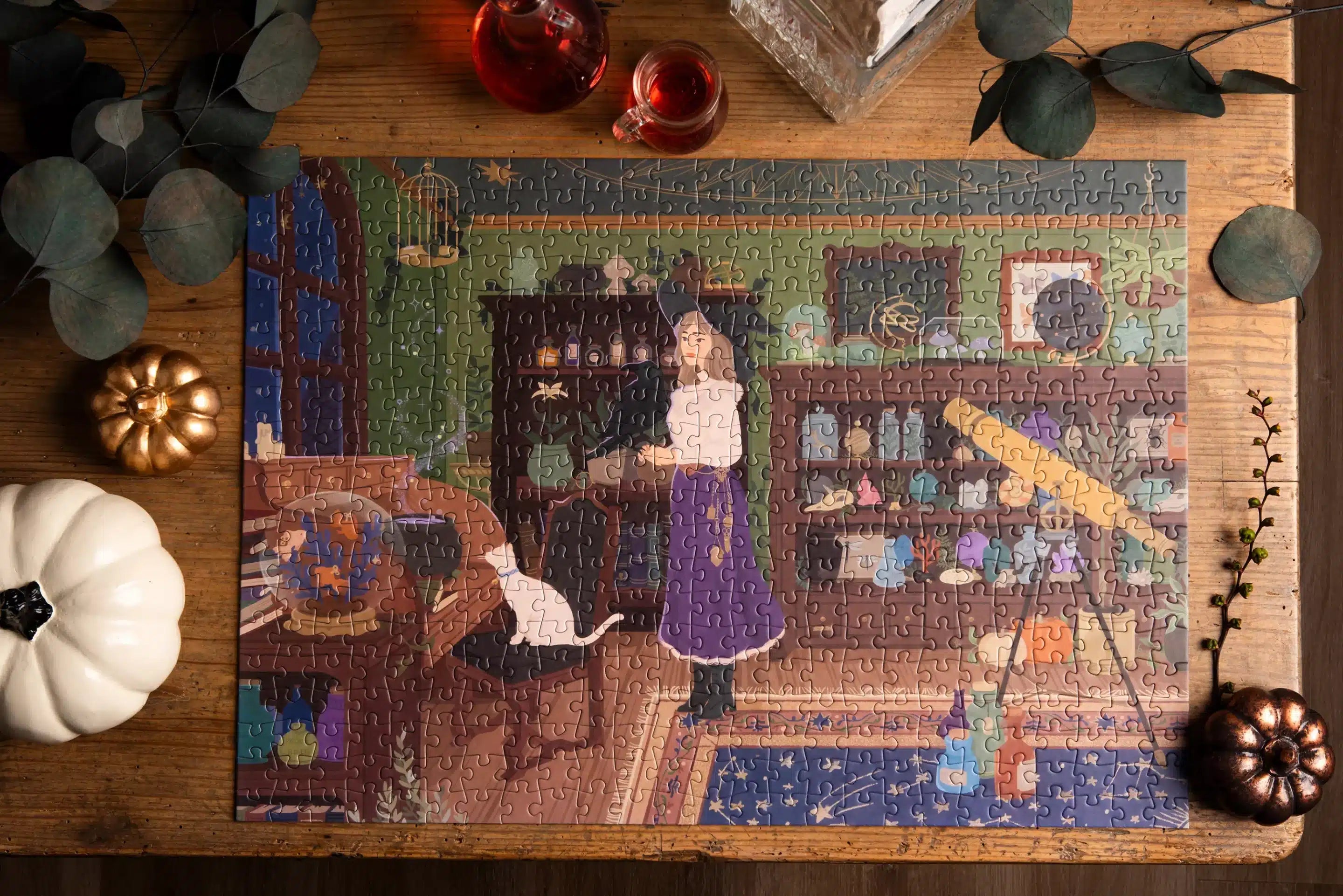 500 Piece Jigsaw Puzzle - Beautiful Hazel's Study Scene - Perfect for Family Game Night & Relaxation Activities