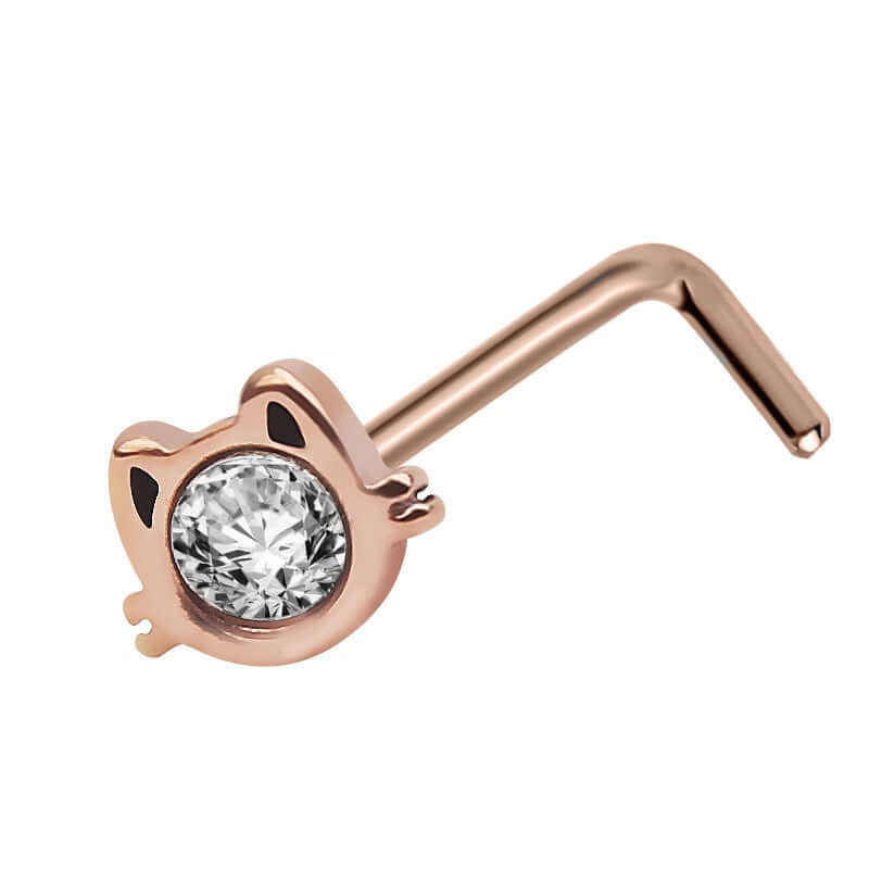 Hello Kitty L Bend Nose Stud - Cute Cartoon Nose Ring for Women | WH0427 | Perfect for Everyday Wear, Parties & Gifts