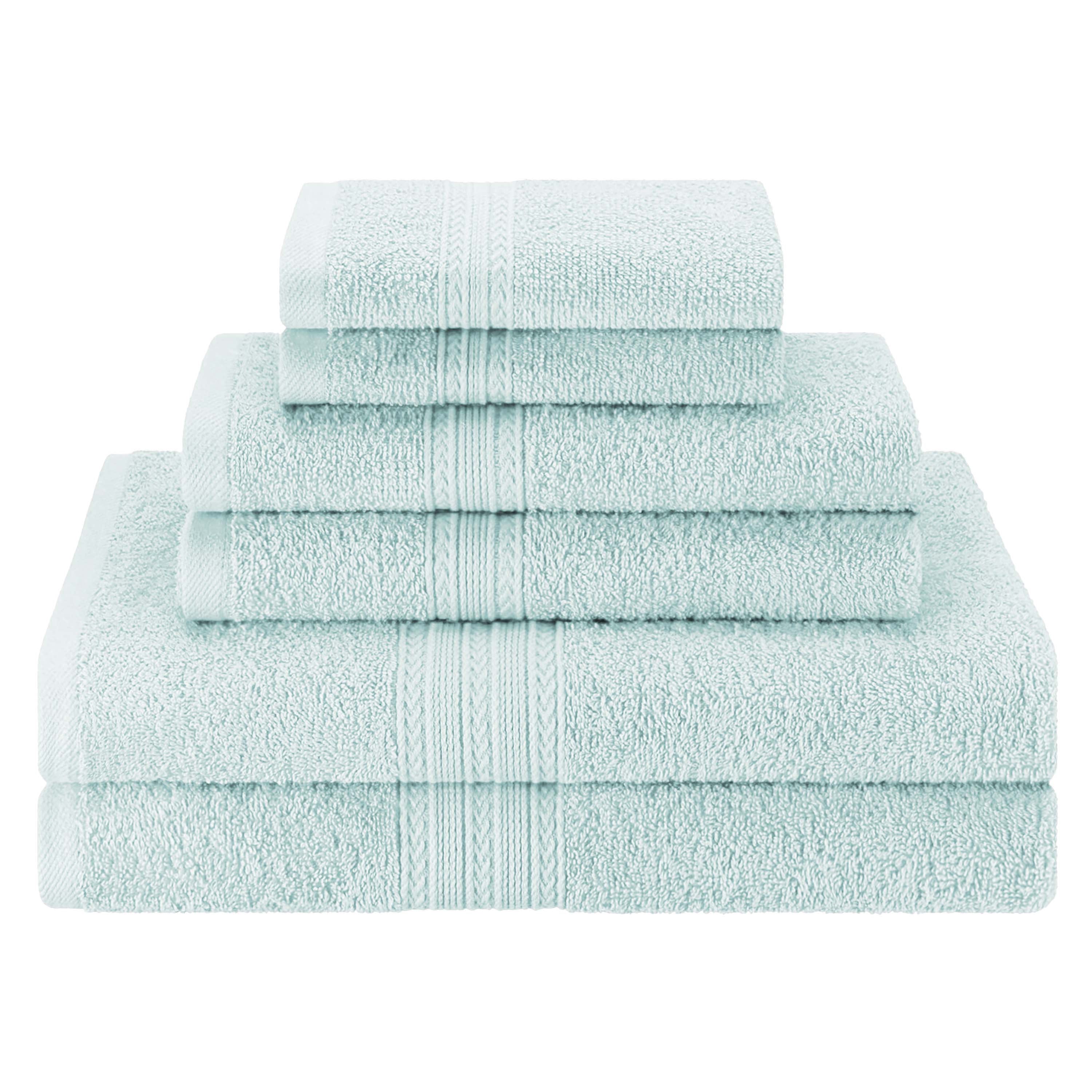 Premium 6-Piece Eco-Friendly Cotton Ring Spun Bath Towel Set - Soft, Absorbent & Sustainable for Spa, Gym, and Luxury Bathroom Use