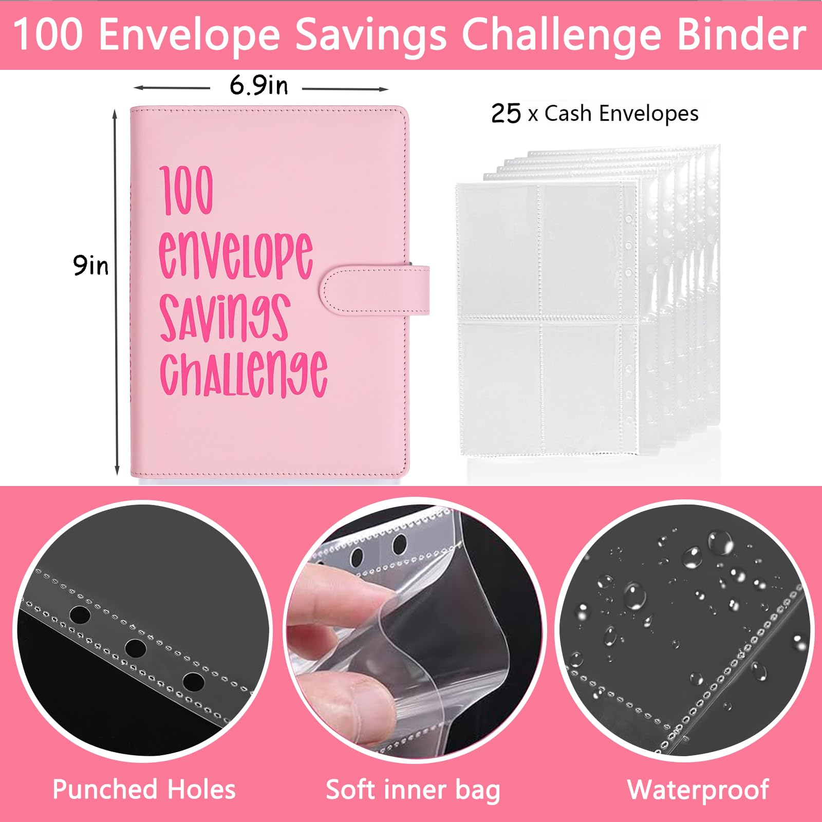 100 Envelopes Money Saving Challenge Book - Budget Binder with Cash Envelopes for $5050 Savings Goal | Fun & Easy Personal Finance Tool for Home Budgeting, Debt Payoff & Financial Planning