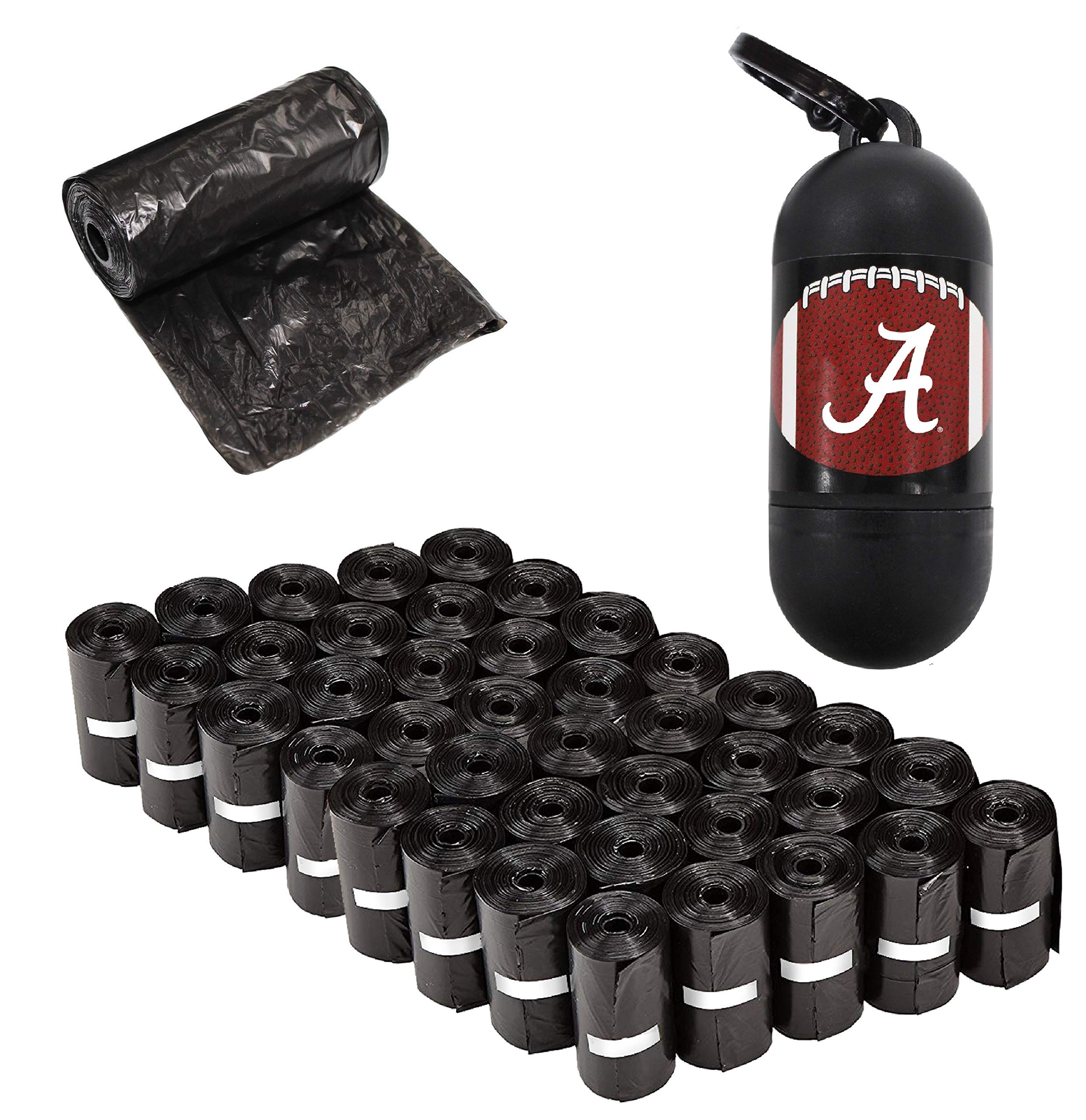 Alabama Crimson Tide Dog Poop Bag Dispenser with D-Ring for Leash & Keys - Includes 900 Premium Waste Bags - Perfect for Walking, Hiking & Outdoor Adventures with Your Pet