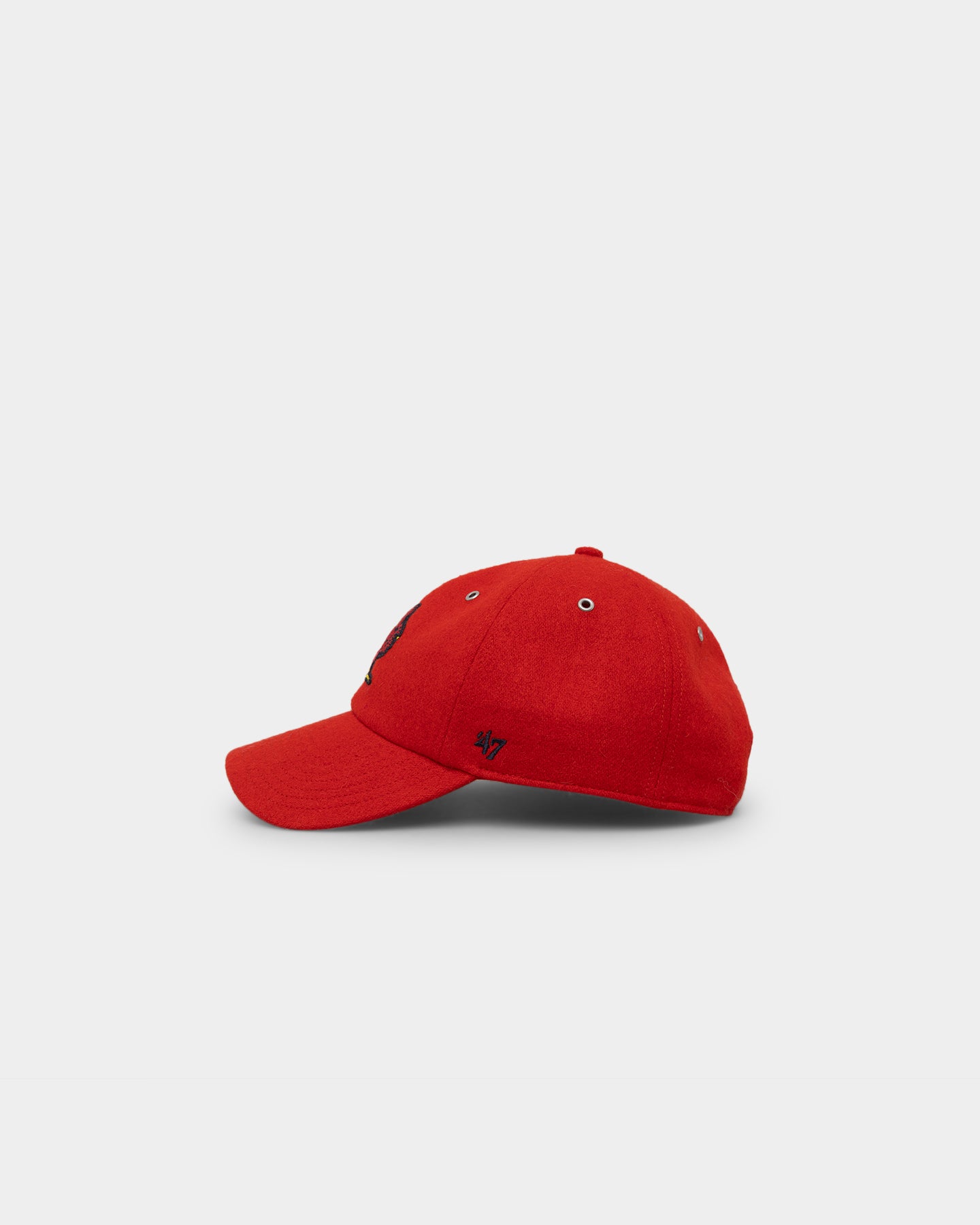 47 Brand St. Louis Cardinals Wooly '47 Clean Up Strapback Red Baseball Cap - Adjustable Snapback Hat for Men & Women - Perfect for Baseball Games, Casual Wear & Sports Fans