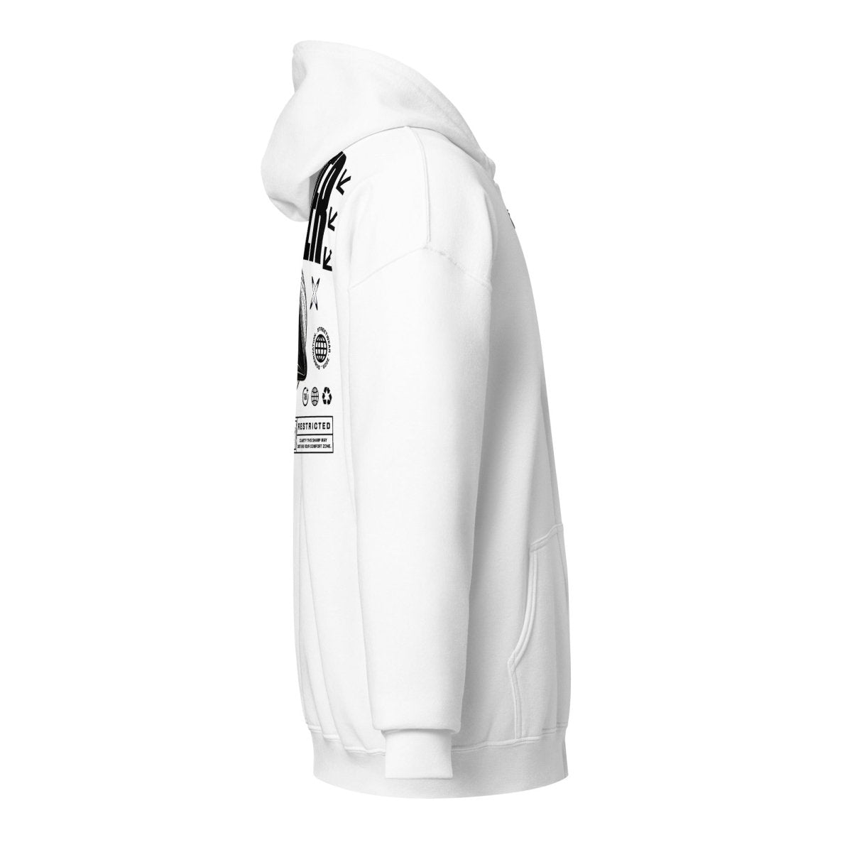 Sober Black Label Zip Hoodie with Recovery Symbol Front & Graphic Back - Comfortable Men's & Women's Pullover for Addiction Recovery Support & Casual Wear