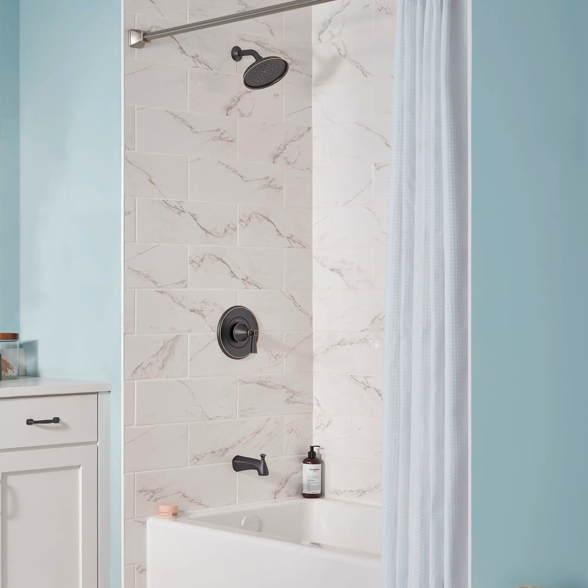 Glenmere 2.5 GPM/6.8 LPM Pressure Balance Tub and Shower Trim Kit with Showerhead & Double Ceramic Cartridge - Perfect for Bathroom Renovation and Modern Home Upgrades
