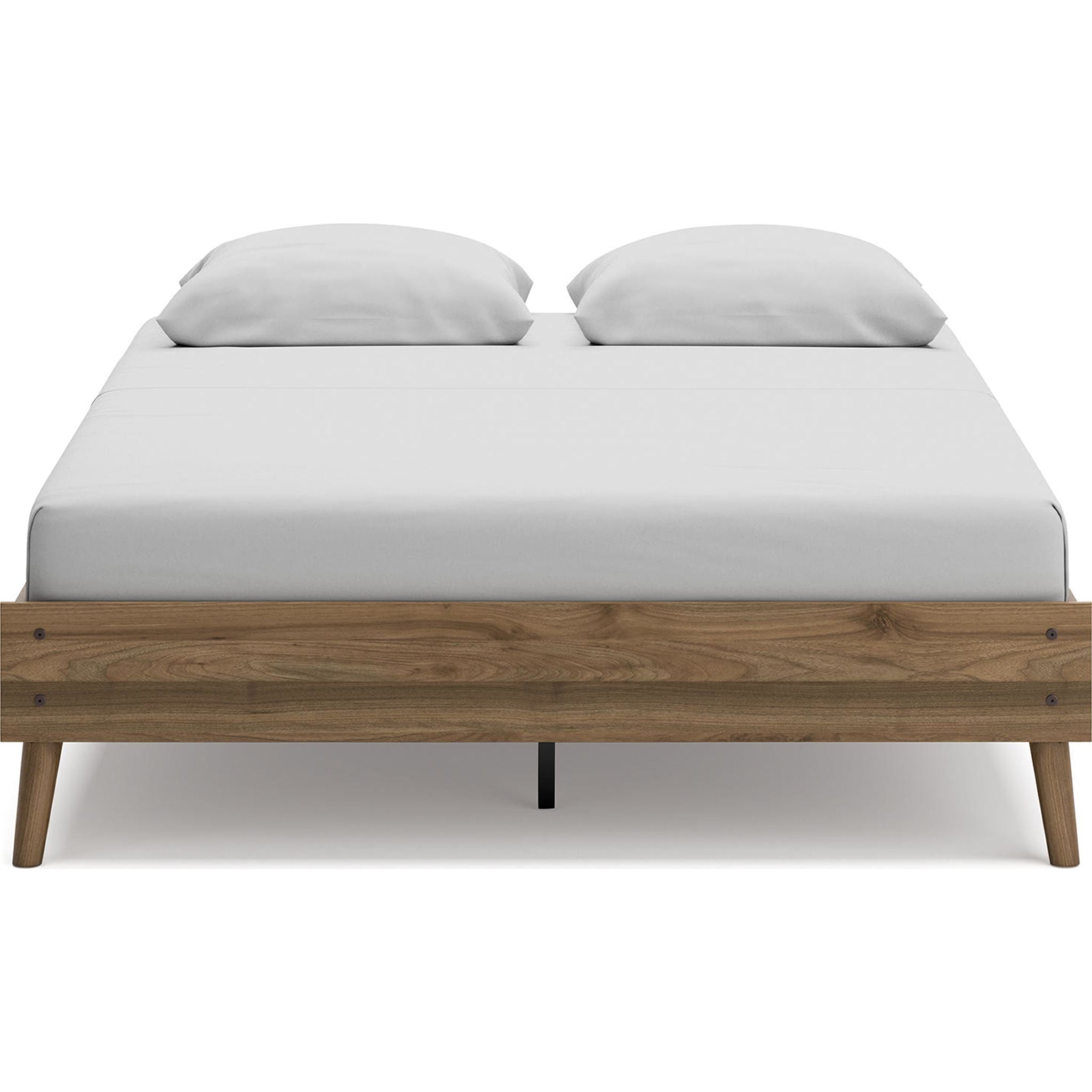 Aprilyn Queen Platform Bed Frame with Headboard - Honey Finish, Modern Minimalist Design for Bedroom, Sturdy Wooden Slat Support, Easy Assembly, Perfect for Master Bedroom, Guest Room, or Studio Apartment