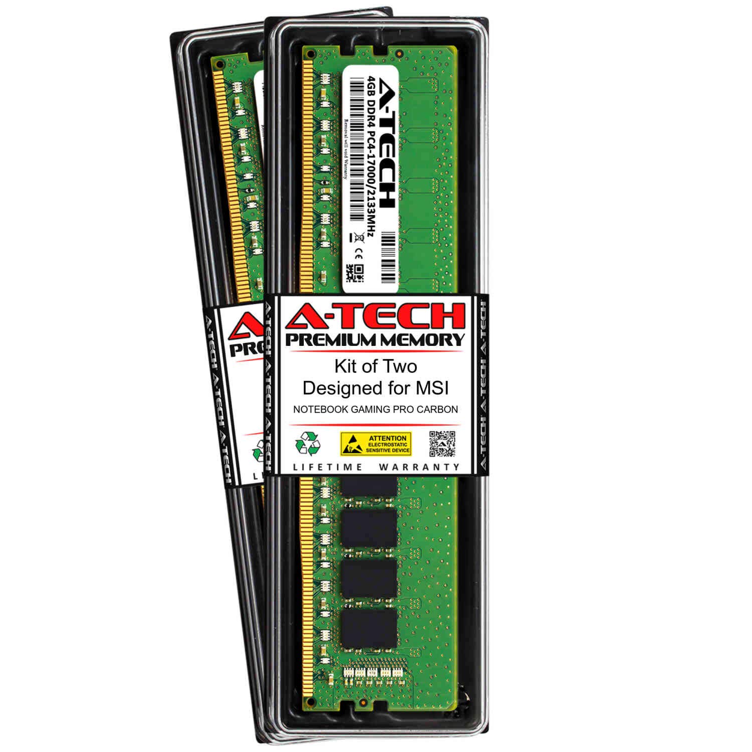 A-Tech 8GB (2 x 4GB) DDR4 2133MHz RAM Upgrade Kit for MSI Notebook Gaming PRO Carbon - PC4-17000 288-Pin UDIMM Memory - Enhance Gaming & Multitasking Performance