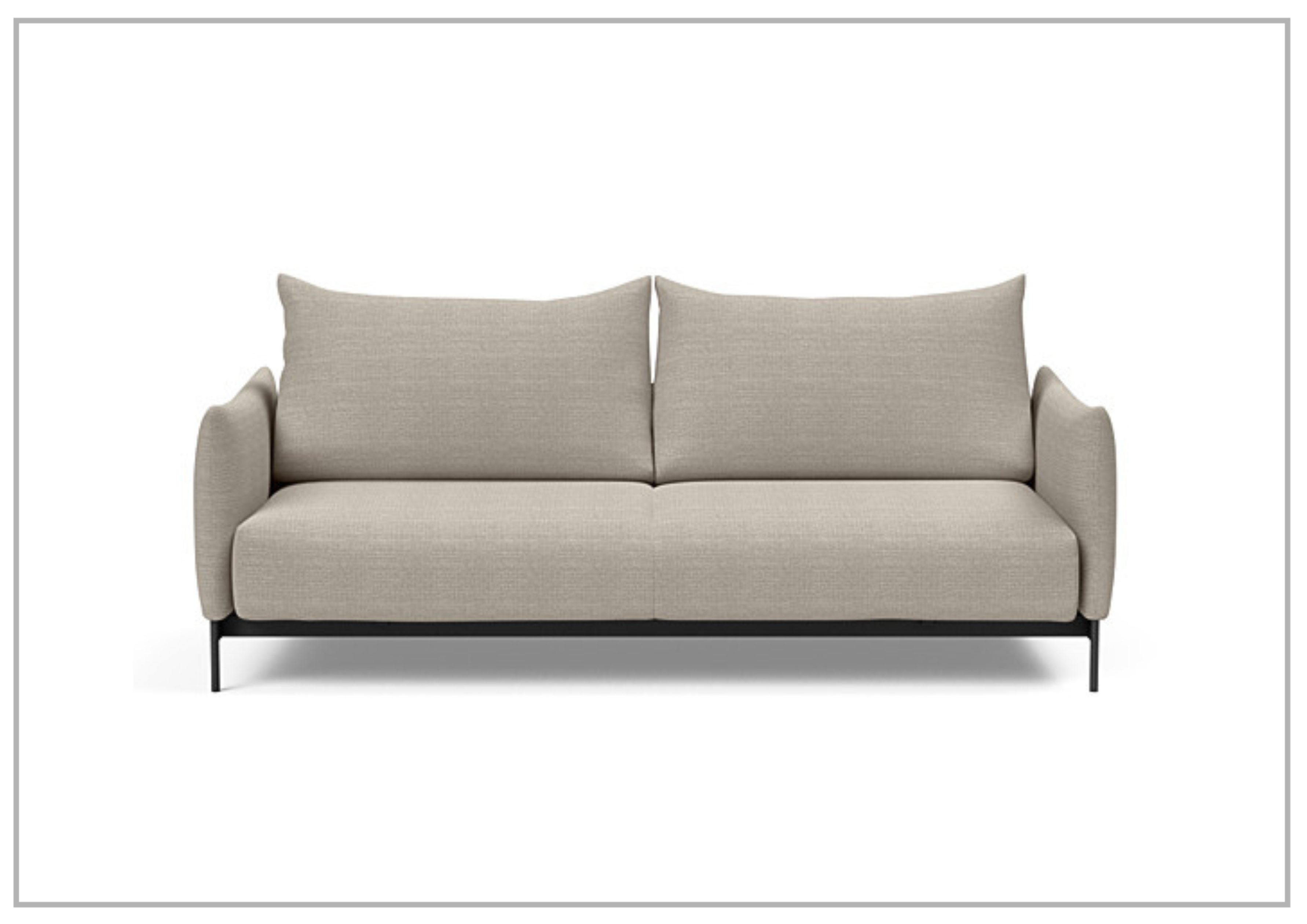 Innovation Living Malloy 2-Seater Fabric Convertible Sofa Bed with Ottoman - Space-Saving Sleeper Sofa for Small Apartments & Guest Rooms