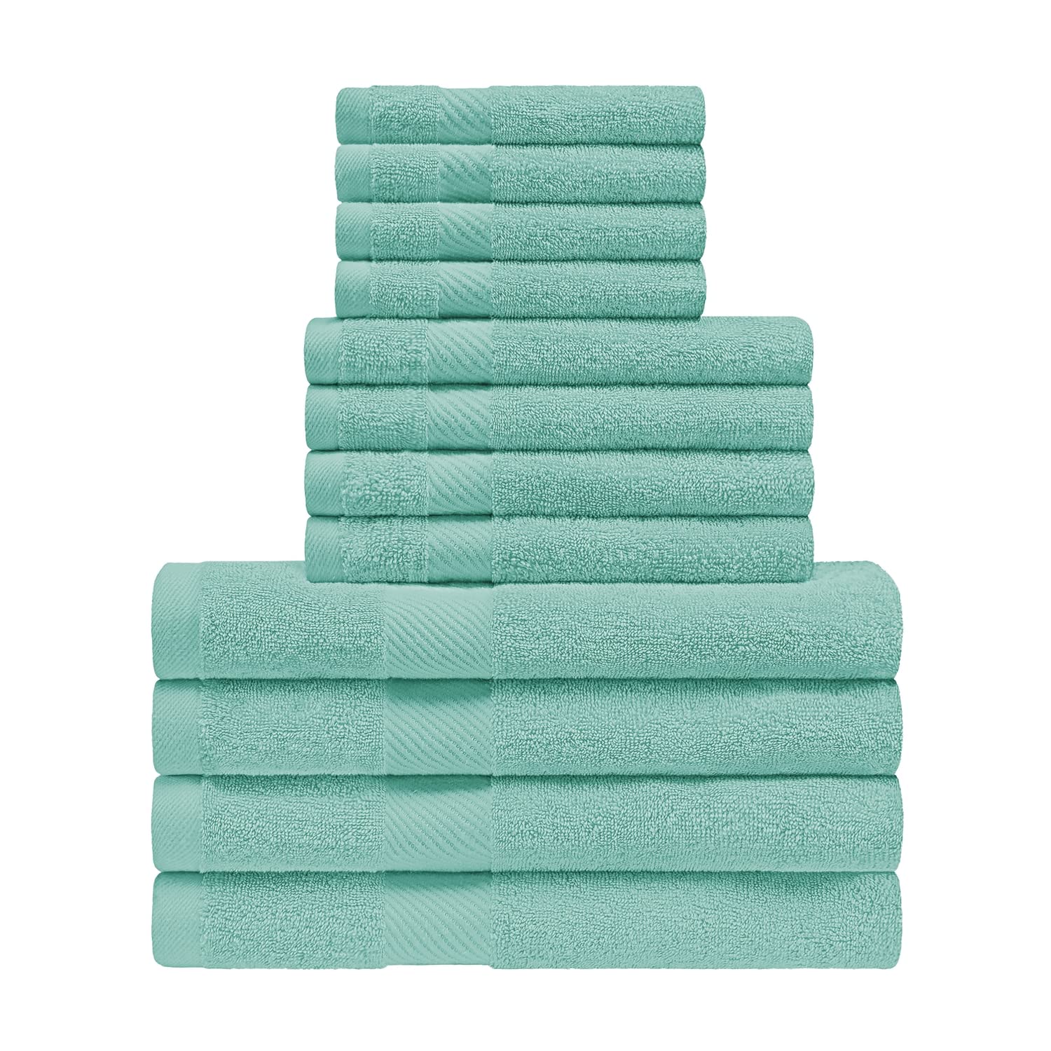 Premium Egyptian Cotton Towel Set - 4 Bath Towels, 4 Hand Towels & 4 Washcloths | Ultra Soft, Highly Absorbent Luxury Bath Towels for Spa, Hotel & Home Use | BLUENILEMILLS Luxury Hotel Collection