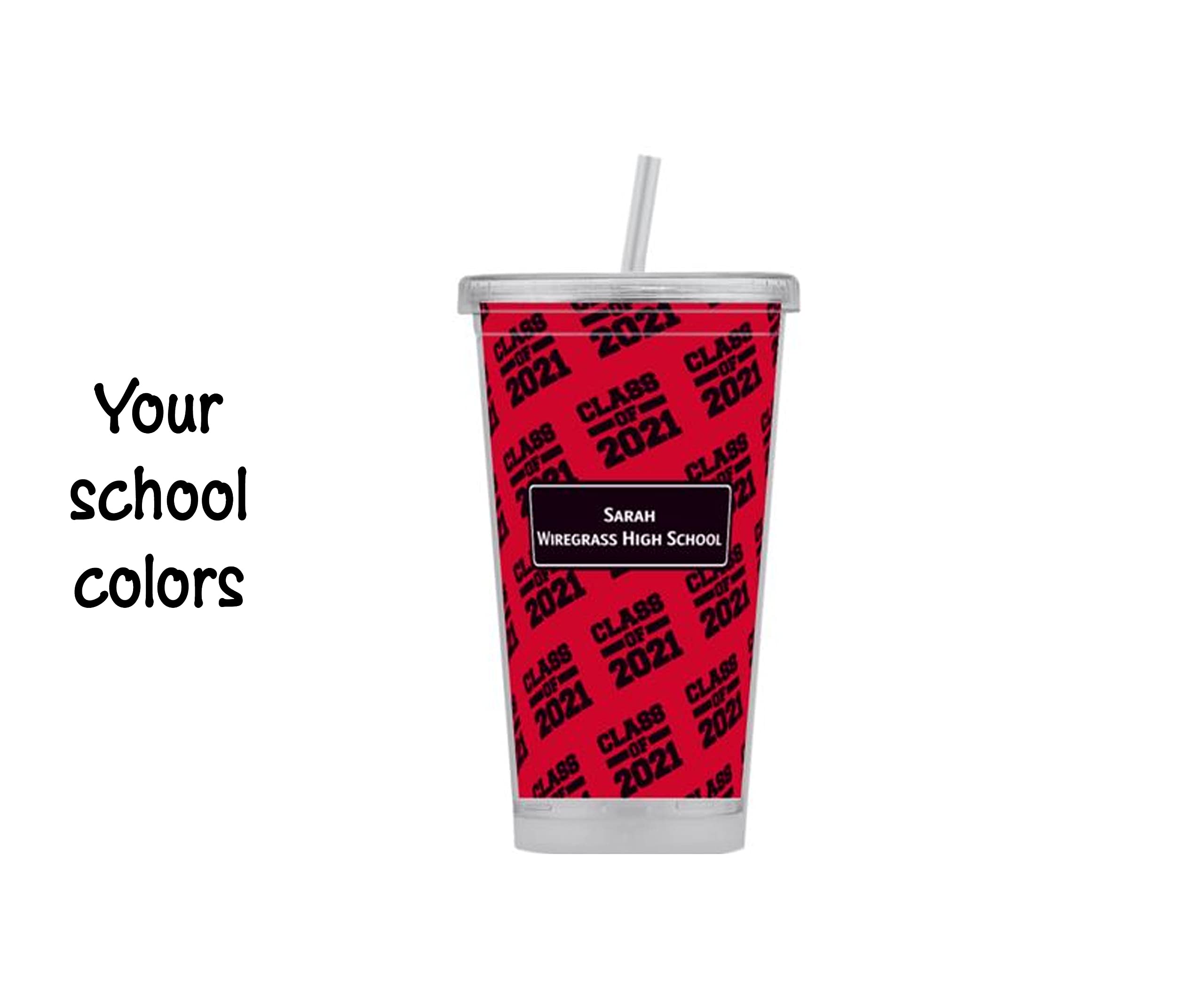 Personalized Class of 2024/2025 Graduation Gift Tumbler with Lid and Straw - 20oz Insulated Stainless Steel Cup - Perfect for School, College Graduation Party & Everyday Use