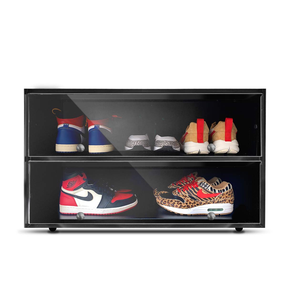 Premium Wooden Shoe Rack with LED Lights - Holds 6 Pairs of Sneakers & Shoes - Modern Sliding Door Design for Bedroom, Closet, Garage & Outdoor Storage - Durable Shoe Organizer for Home & Office Use