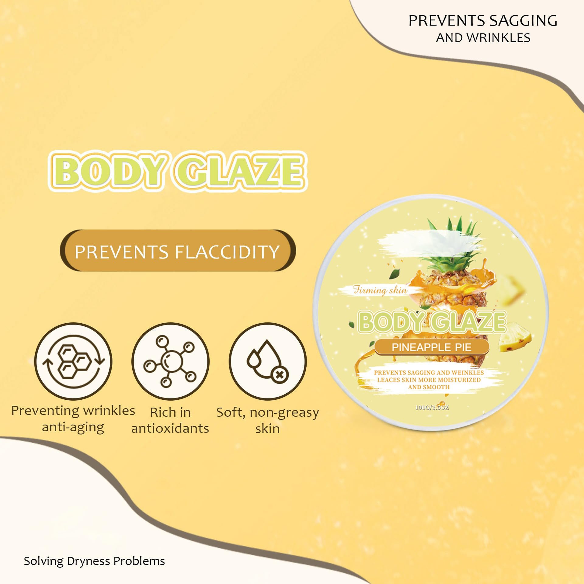 Body Glaze Body Butter Donut 3.5 oz - Deeply Moisturizing Cream for Dry Skin - Hydrating & Nourishing Body Butter for Women - Perfect for Daily Skincare & Post-Shower Hydration (E Set)